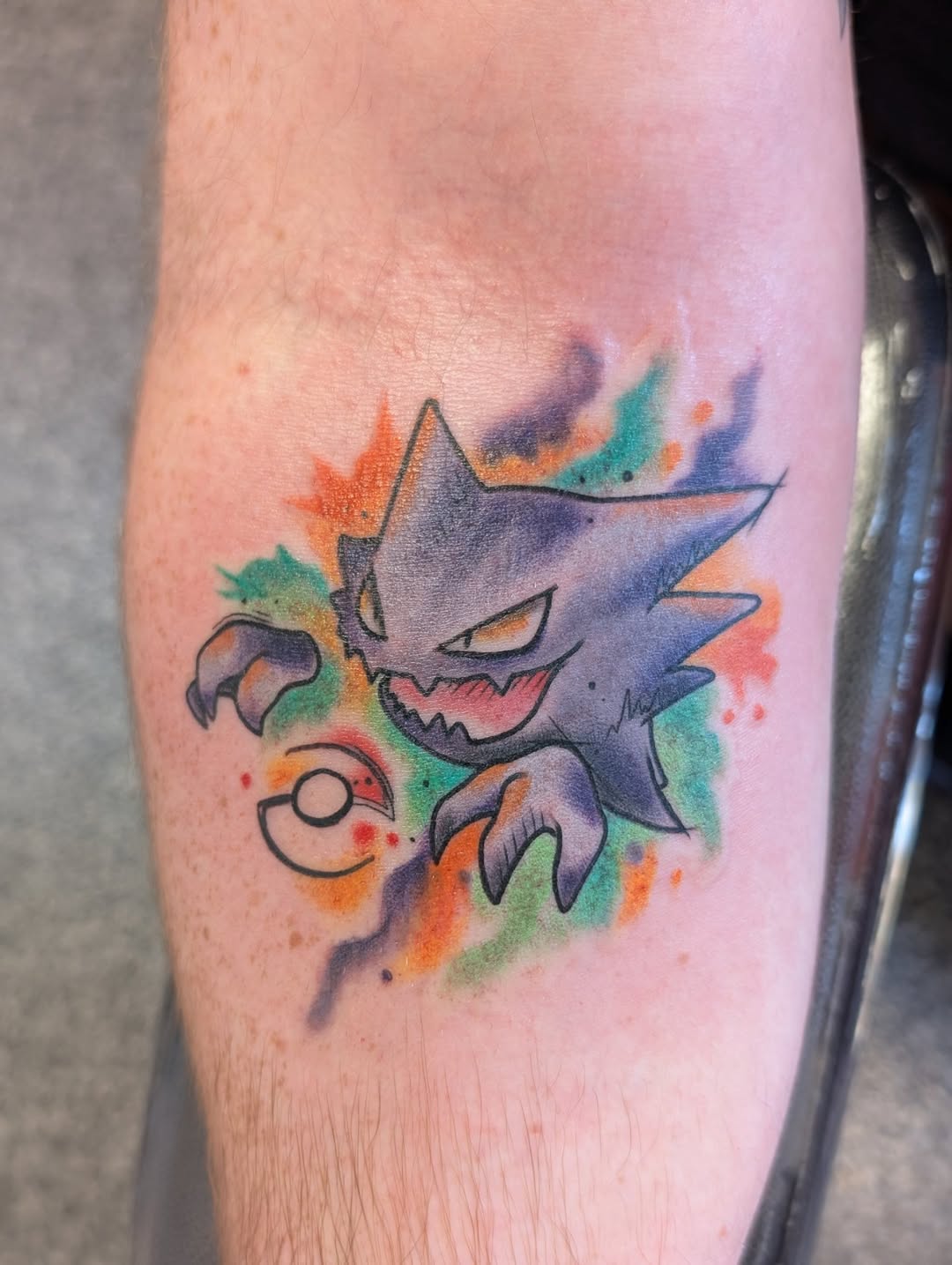 Tattoo by @_breezy.blue_ — anime, watercolor