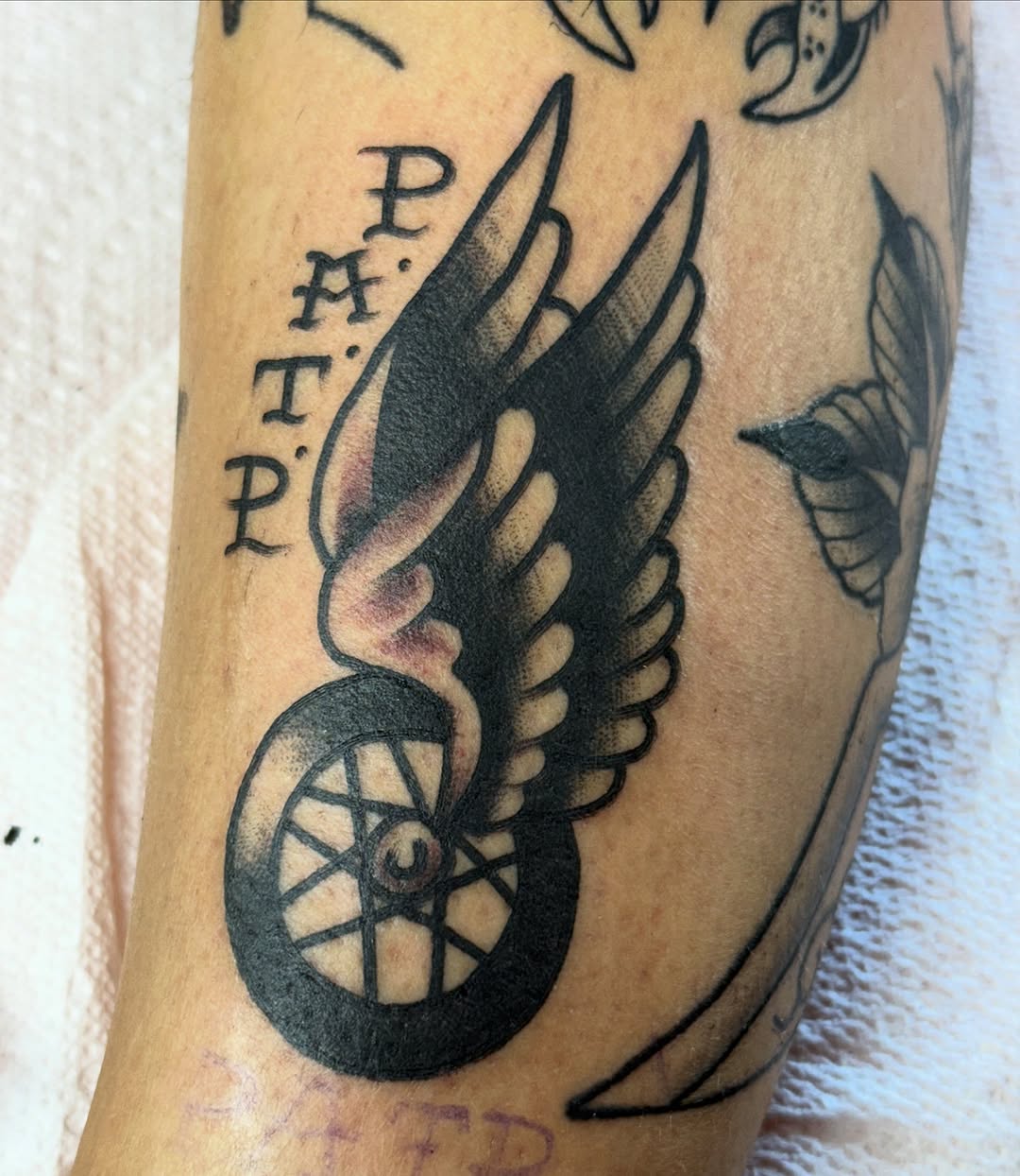 Tattoo by @colbybarrontattoo โ american_traditional, lettering_script