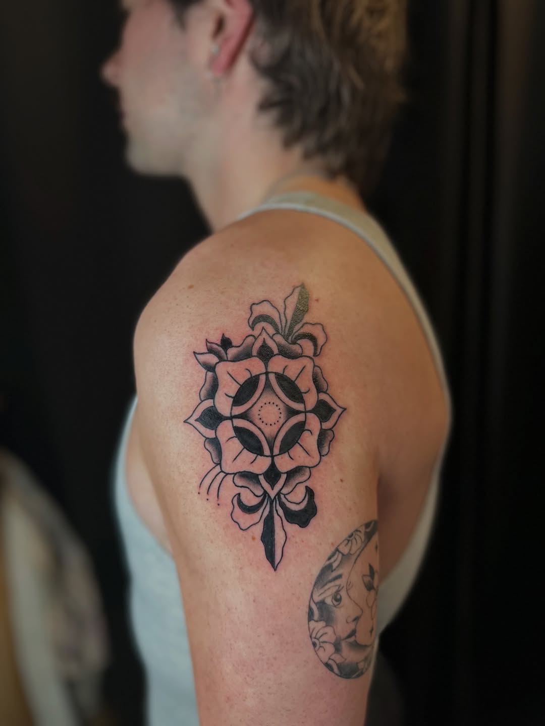 Tattoo by @tyylerbydesign — american_traditional, black_and_grey