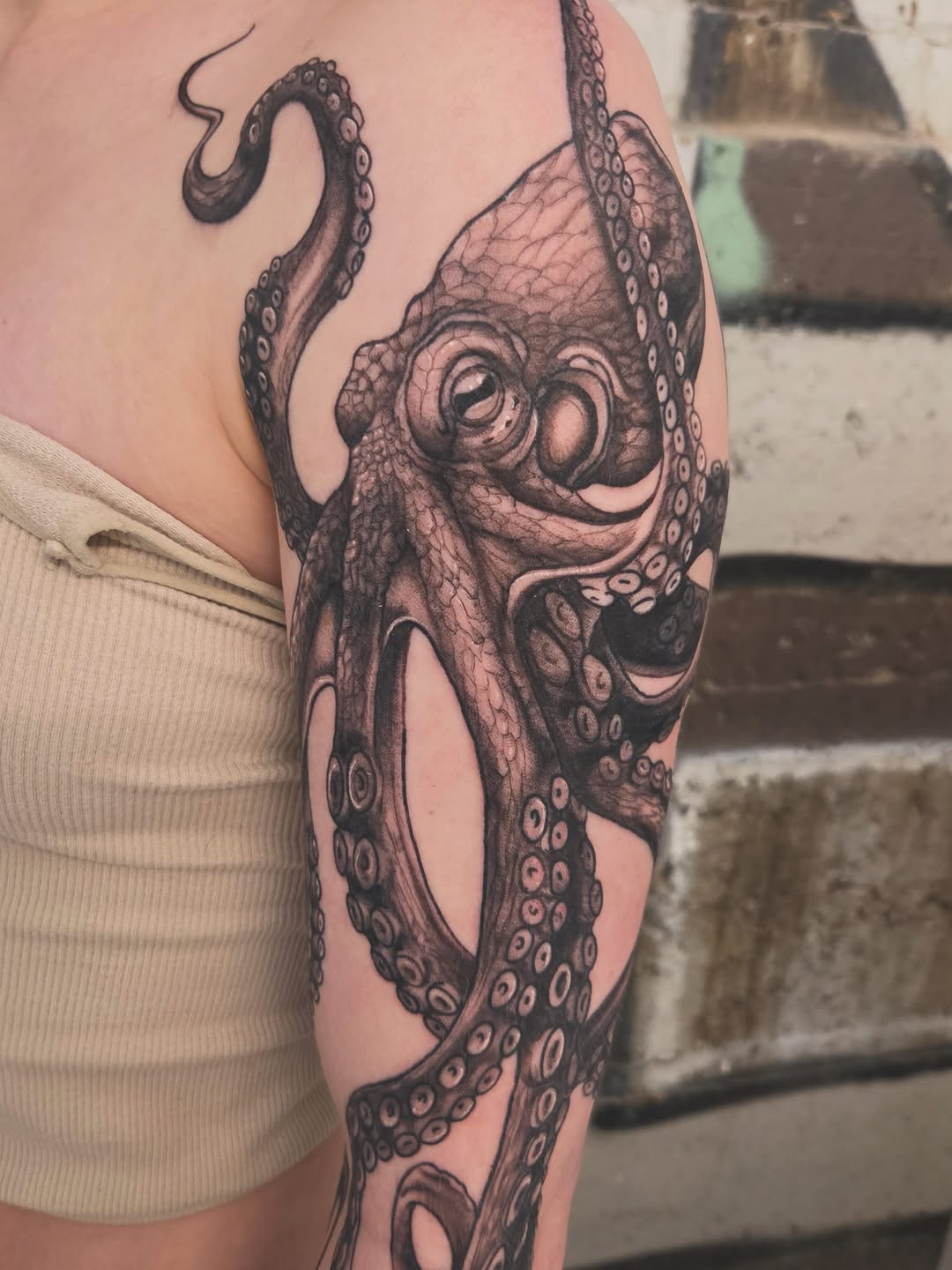 Tattoo by @hutch_tat β realism, black_and_grey