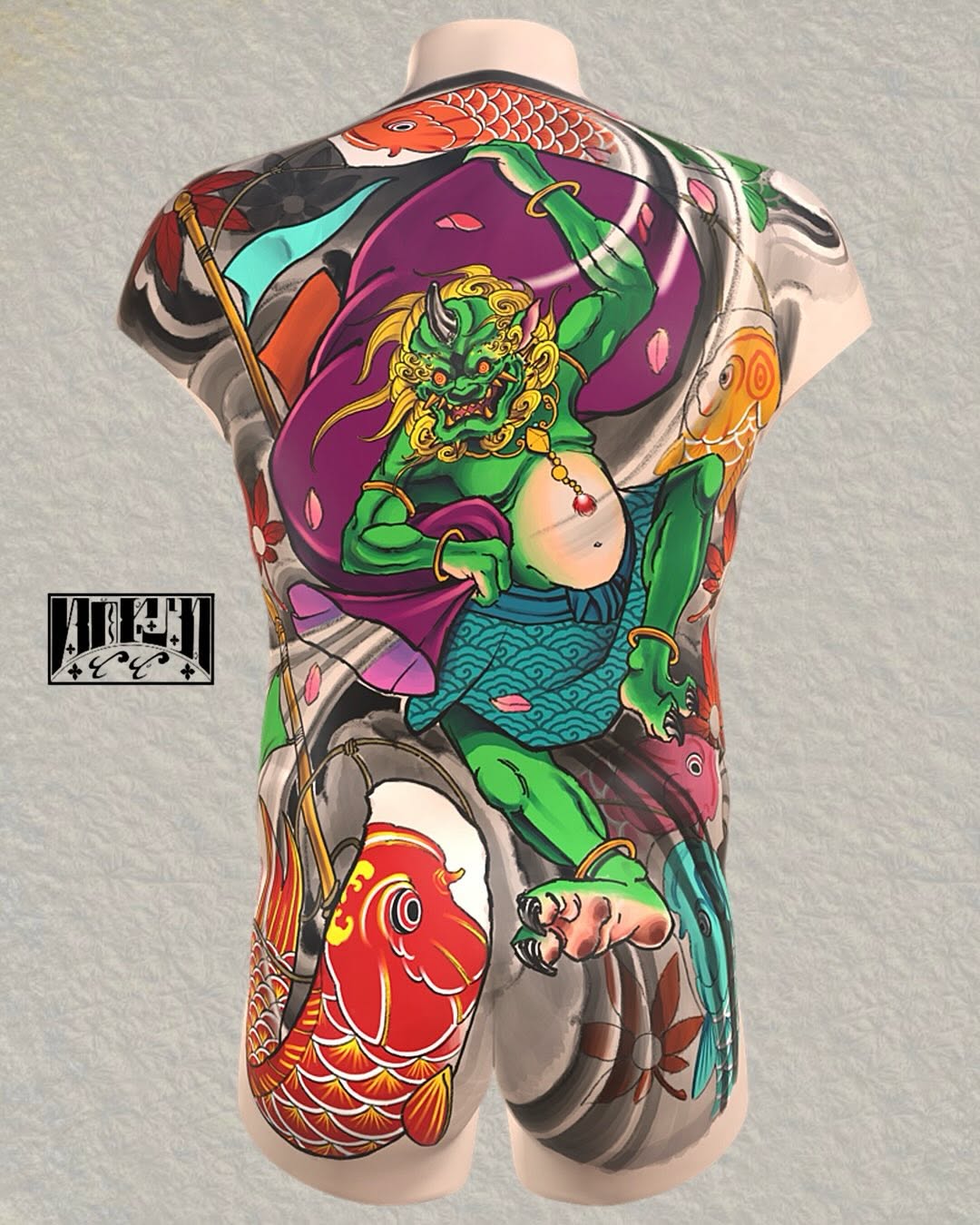 Tattoo by @vince.tattoos — japanese_irezumi, black_and_grey
