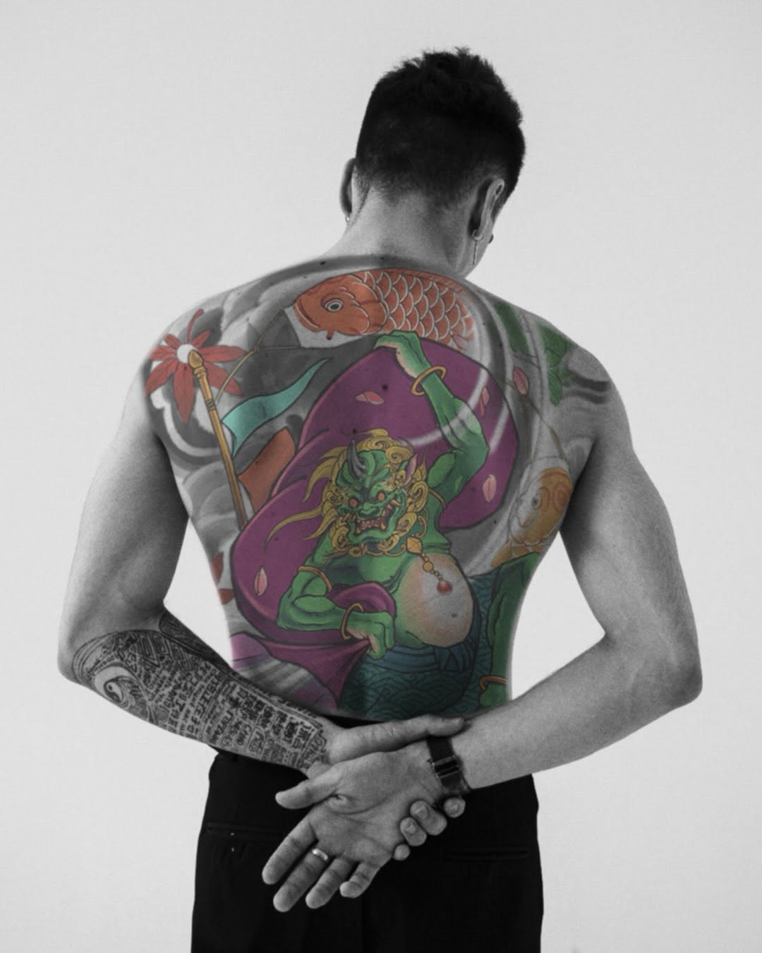 Tattoo by @vince.tattoos — japanese_irezumi, black_and_grey
