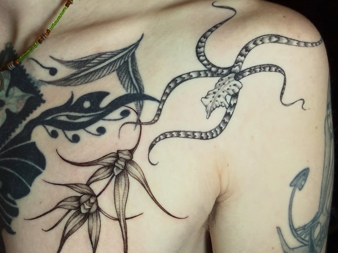 Tattoo by @rosie.tattoo — fine_line, black_and_grey