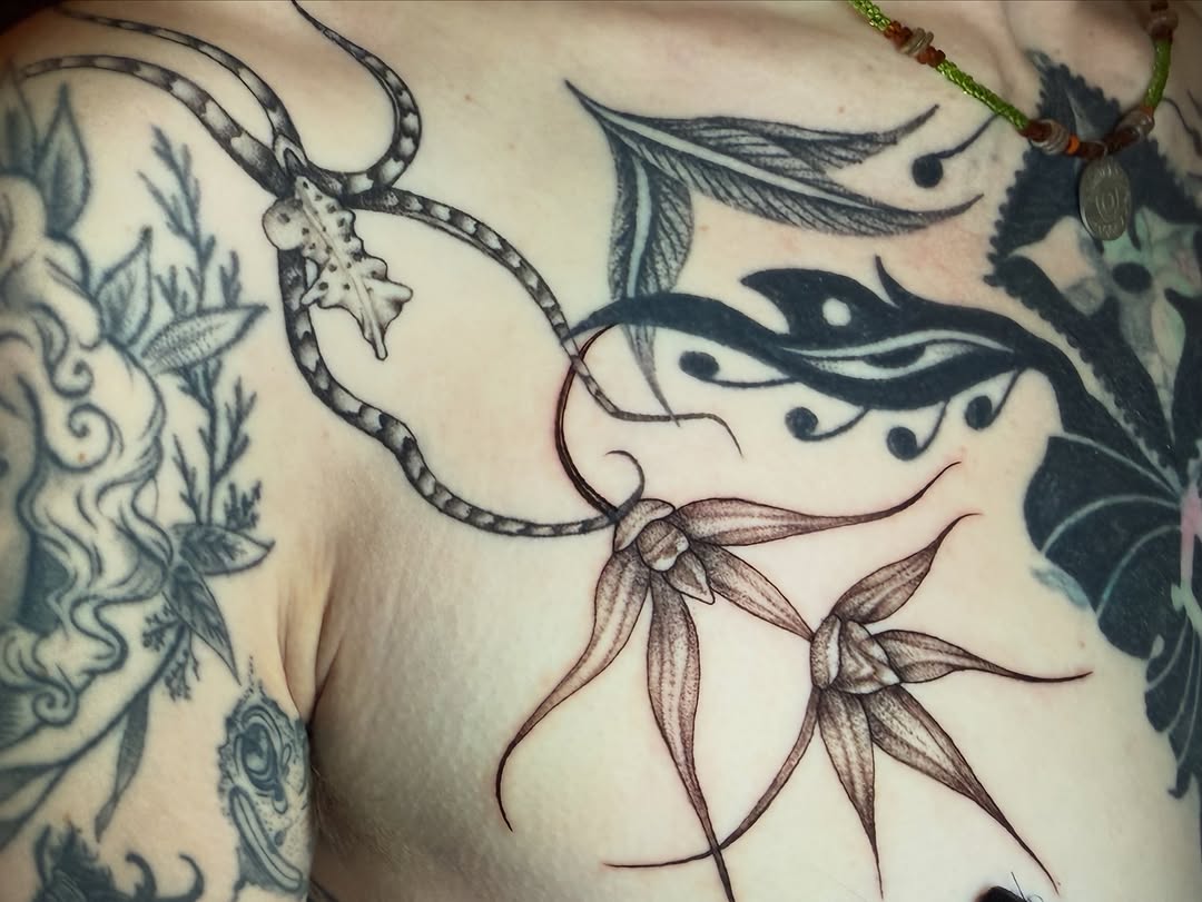 Tattoo by @rosie.tattoo — fine_line, black_and_grey