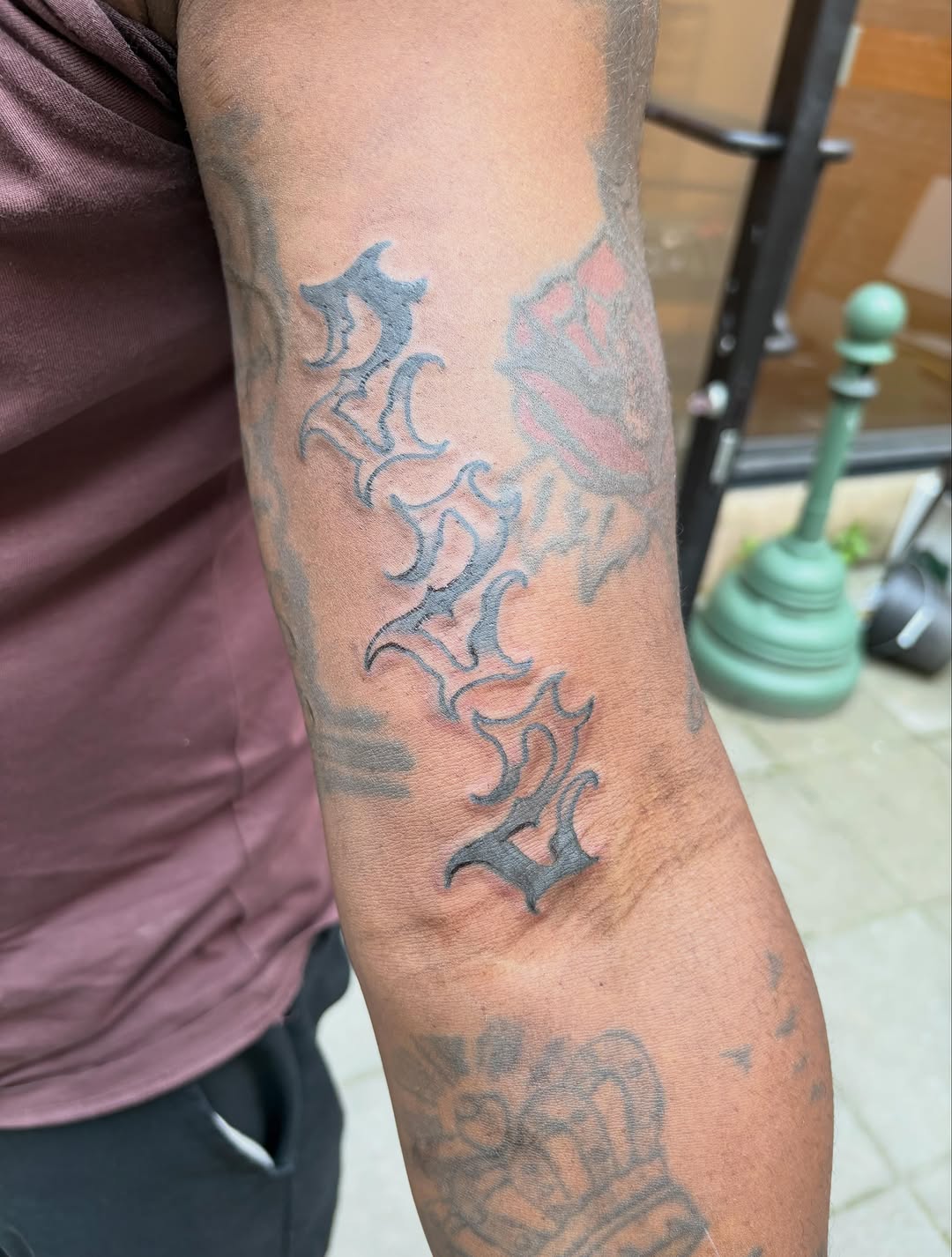Tattoo by @skull.quest โ lettering_script