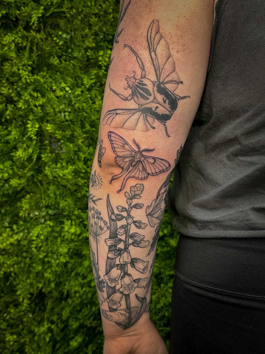 Tattoo by @rachtats — black_and_grey, illustrative