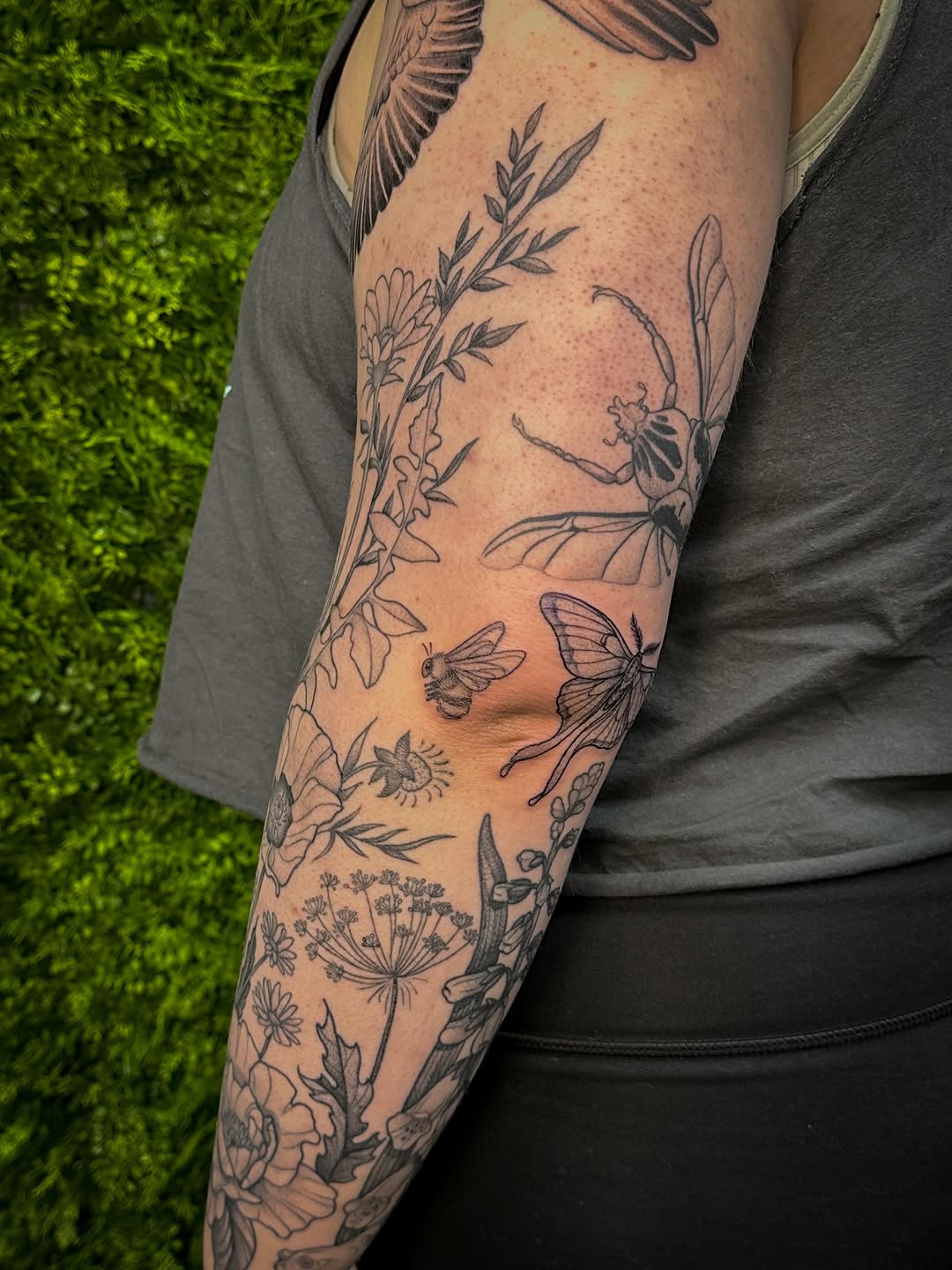 Tattoo by @rachtats — fine_line, black_and_grey