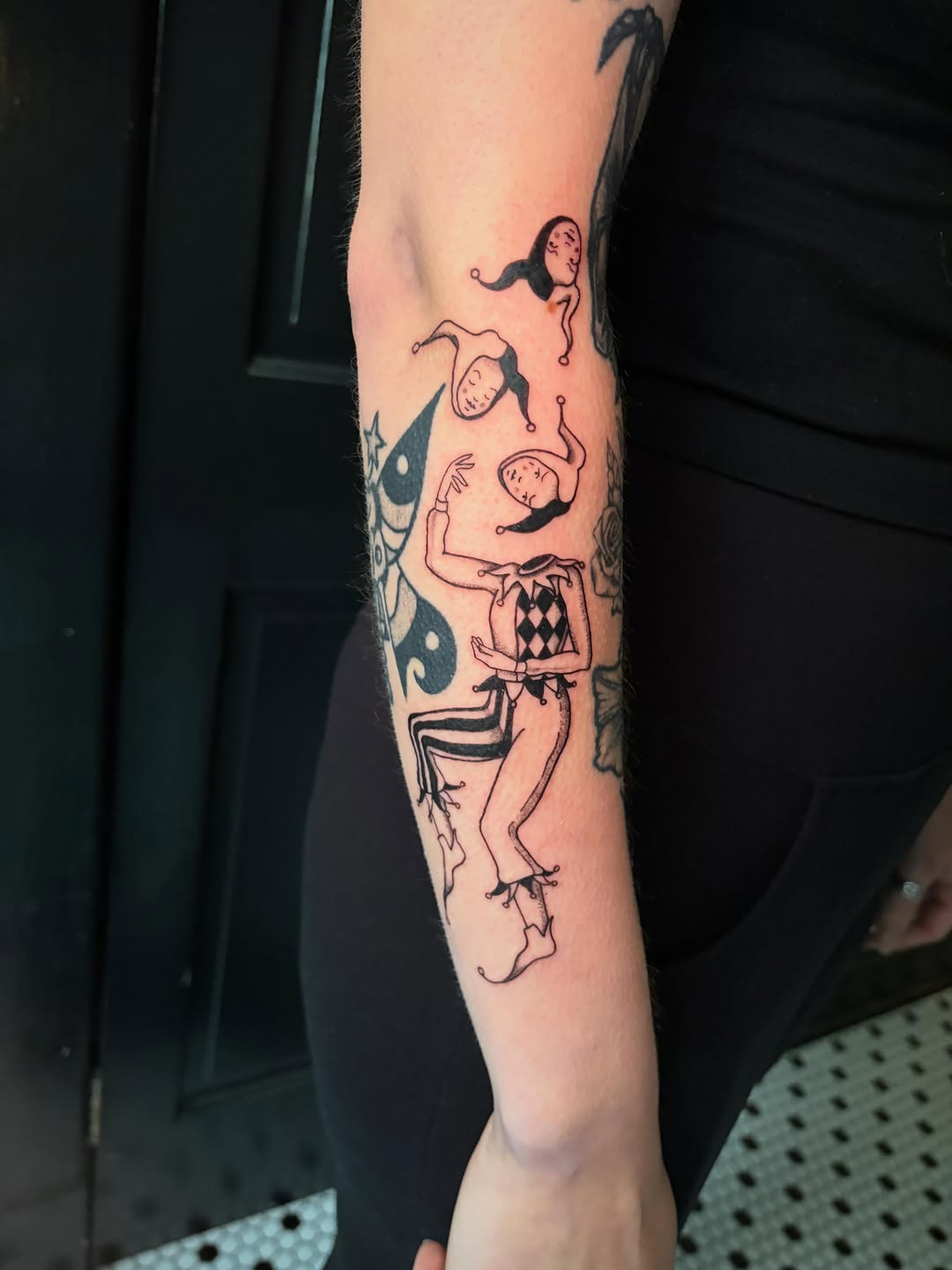 Tattoo by @dream.test.baby — illustrative, blackwork