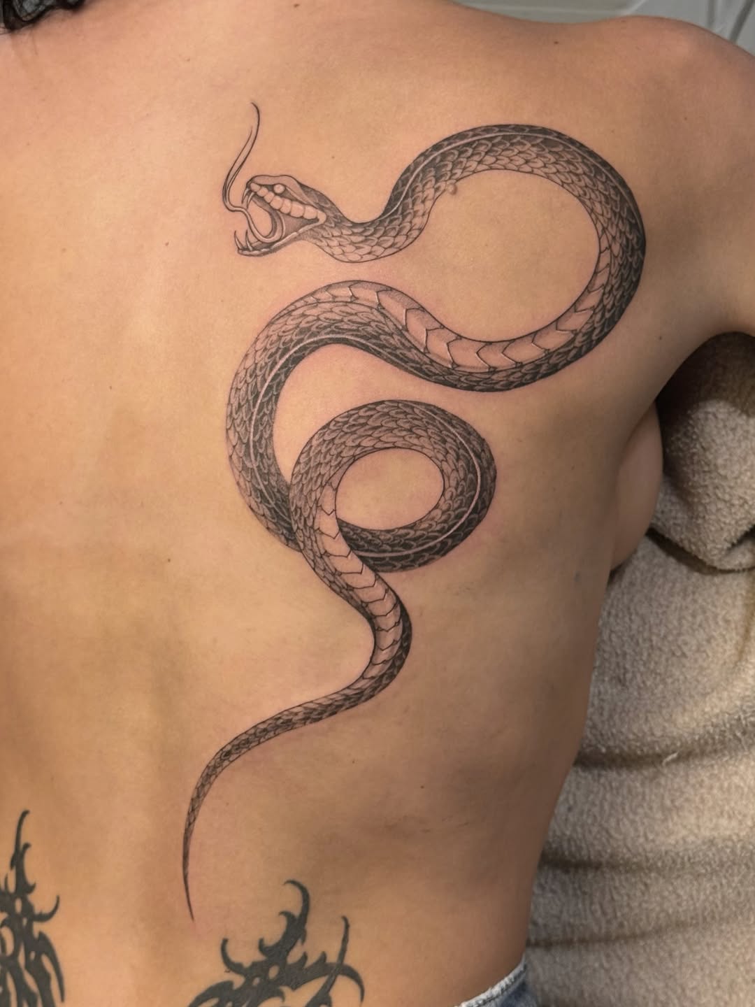 Tattoo by @pakhanova — black_and_grey, realism