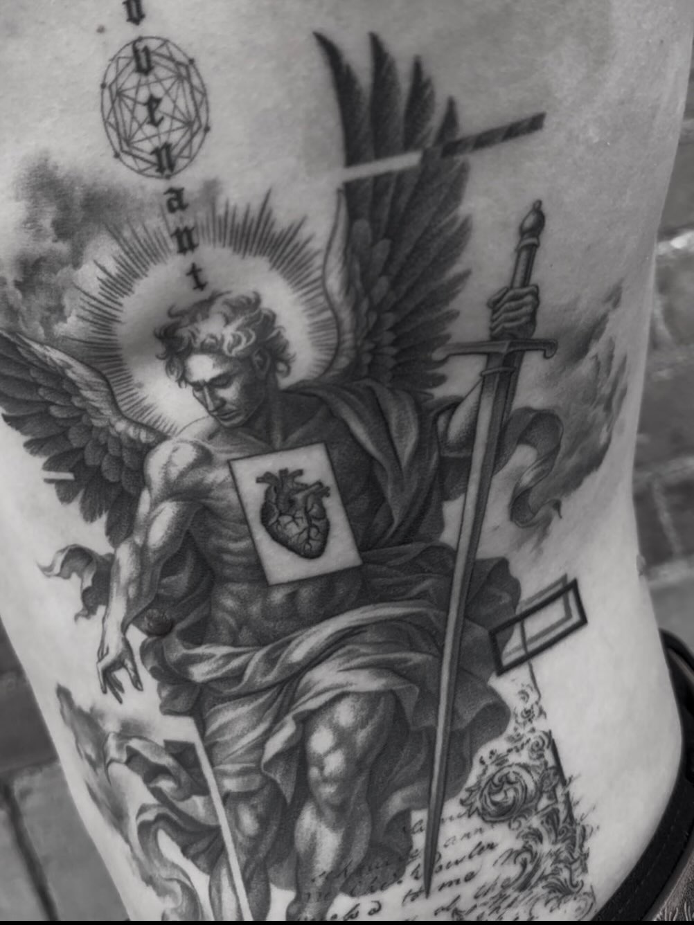 Tattoo by @beholds_ โ realism, black_and_grey