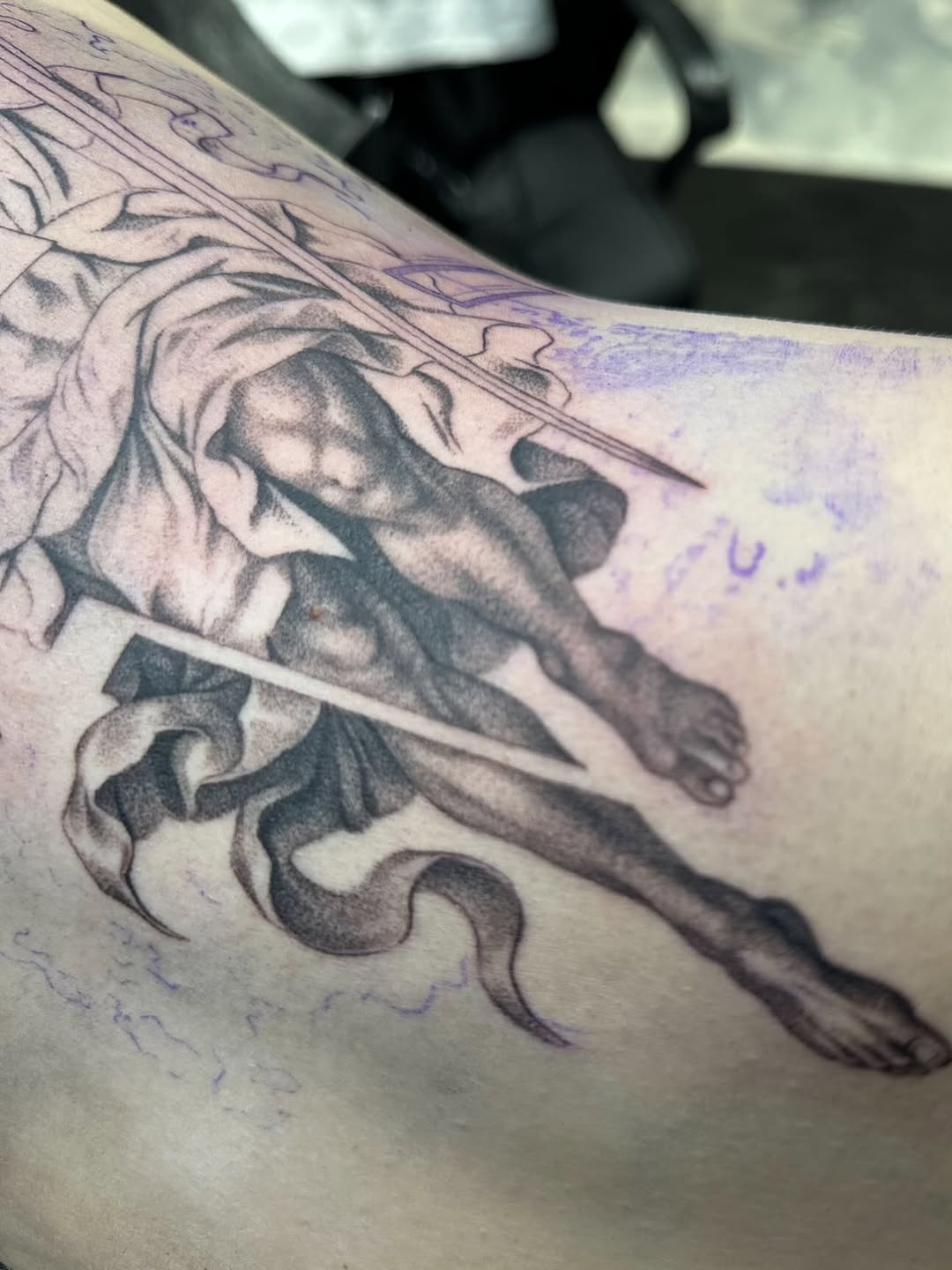 Tattoo by @beholds_ โ realism, black_and_grey