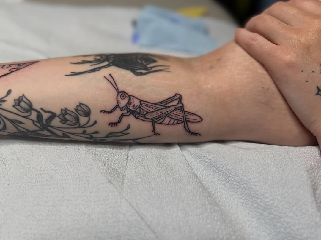 Tattoo by @flatrabbitstudio — illustrative, black_and_grey