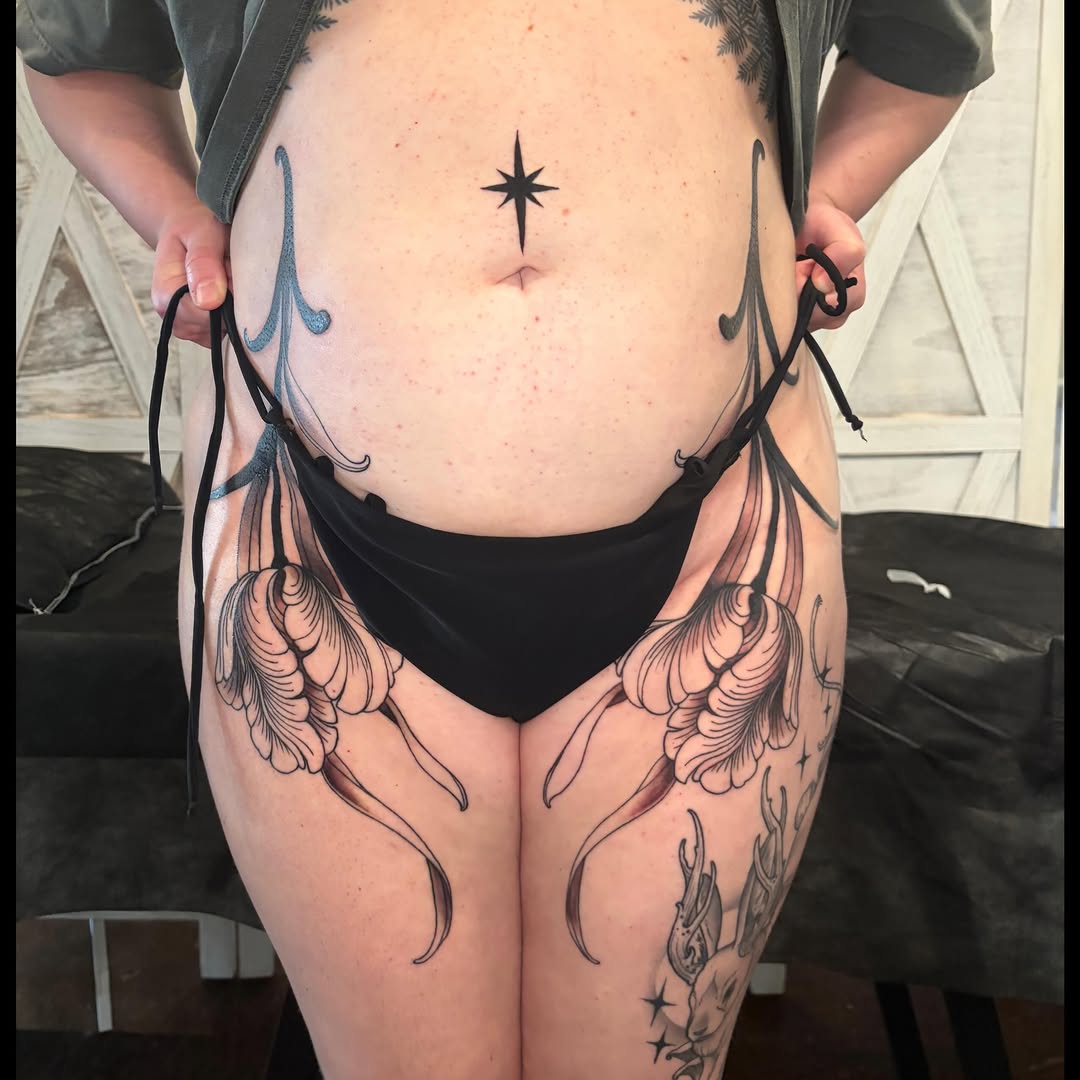 Tattoo by @black.thistle.tattoo — fine_line, black_and_grey