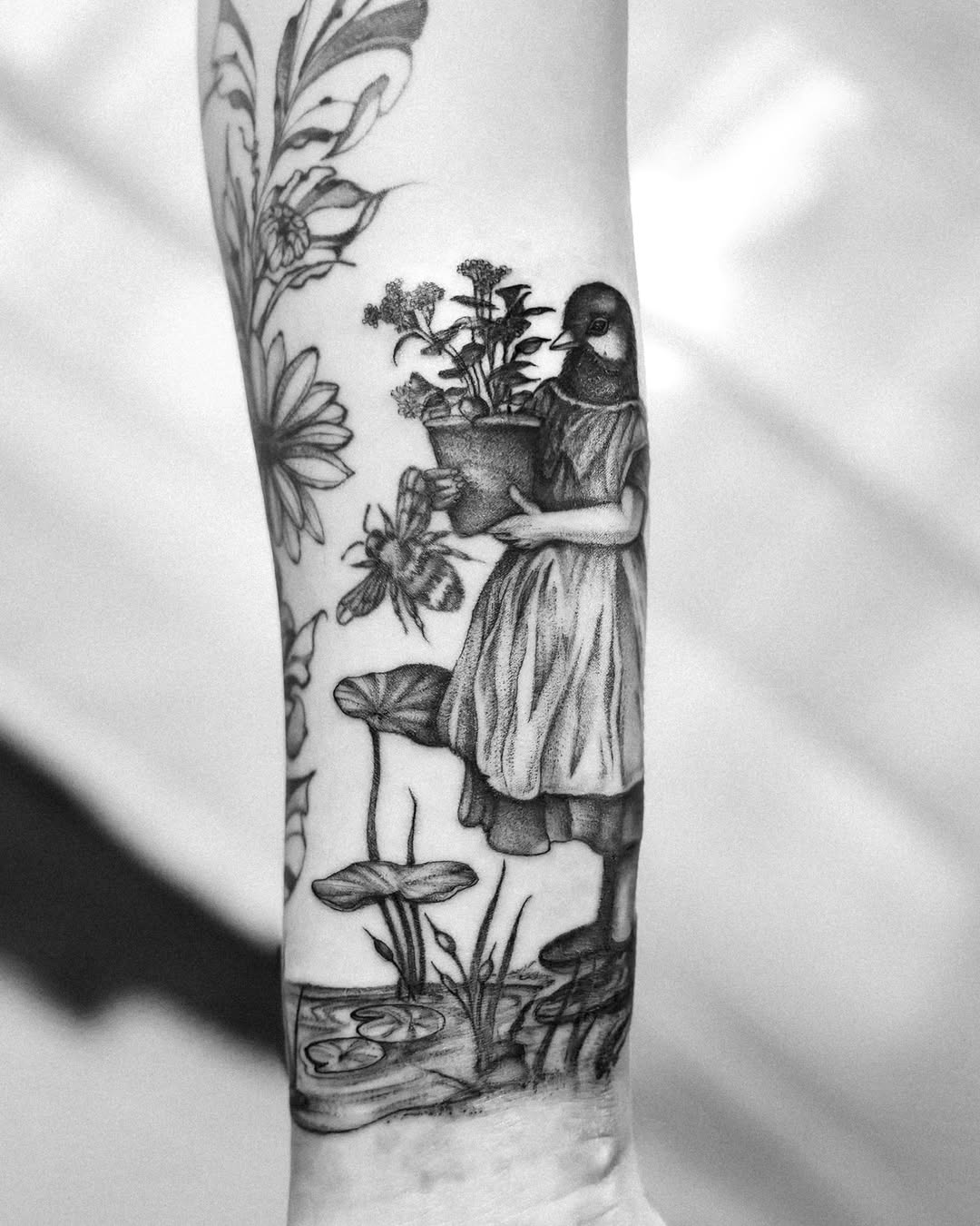 Tattoo by @yaya__ink — realism, dotwork