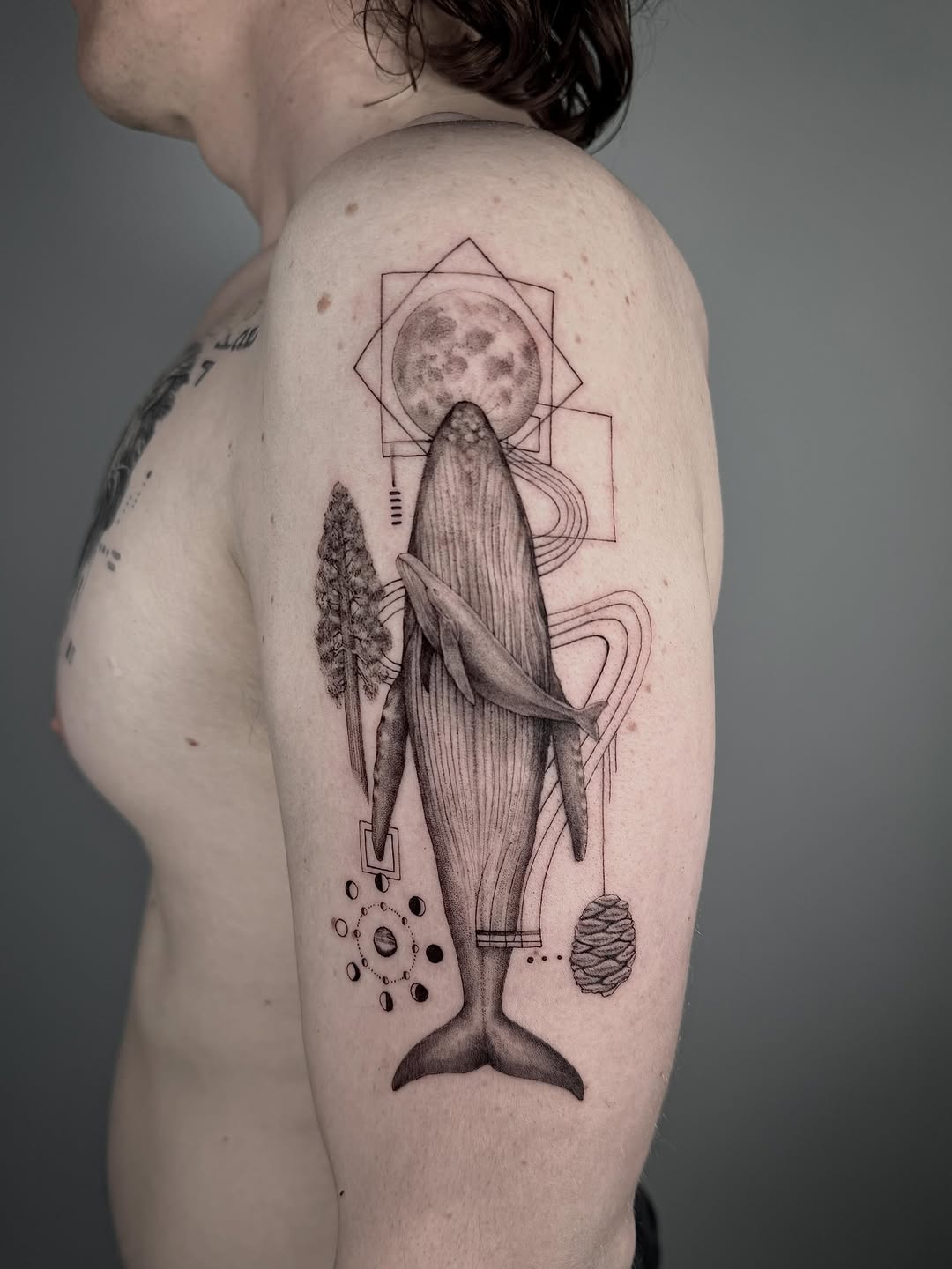 Tattoo by @kwon_tattoos — illustrative, black_and_grey