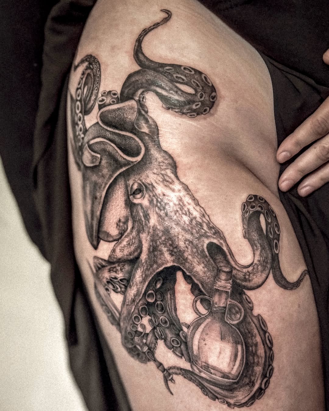 Tattoo by @yaya__ink — realism, black_and_grey