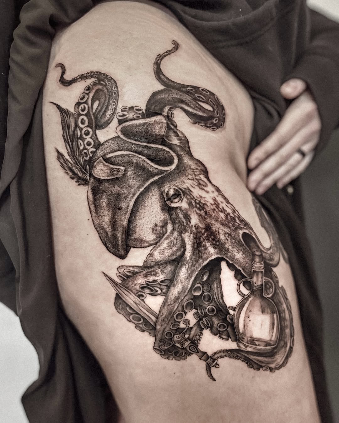 Tattoo by @yaya__ink — realism, black_and_grey