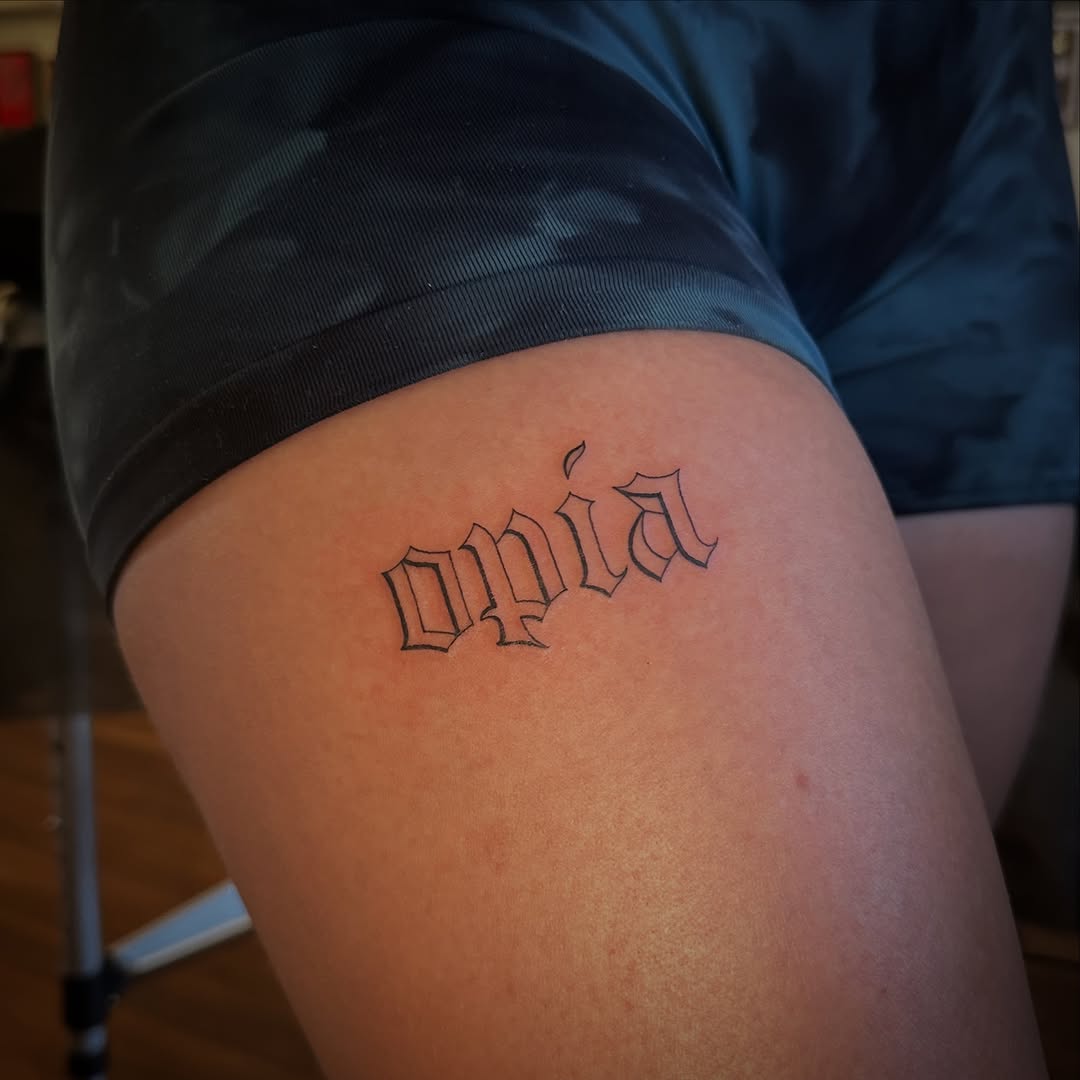 Tattoo by @breelintattoo — lettering_script, fine_line