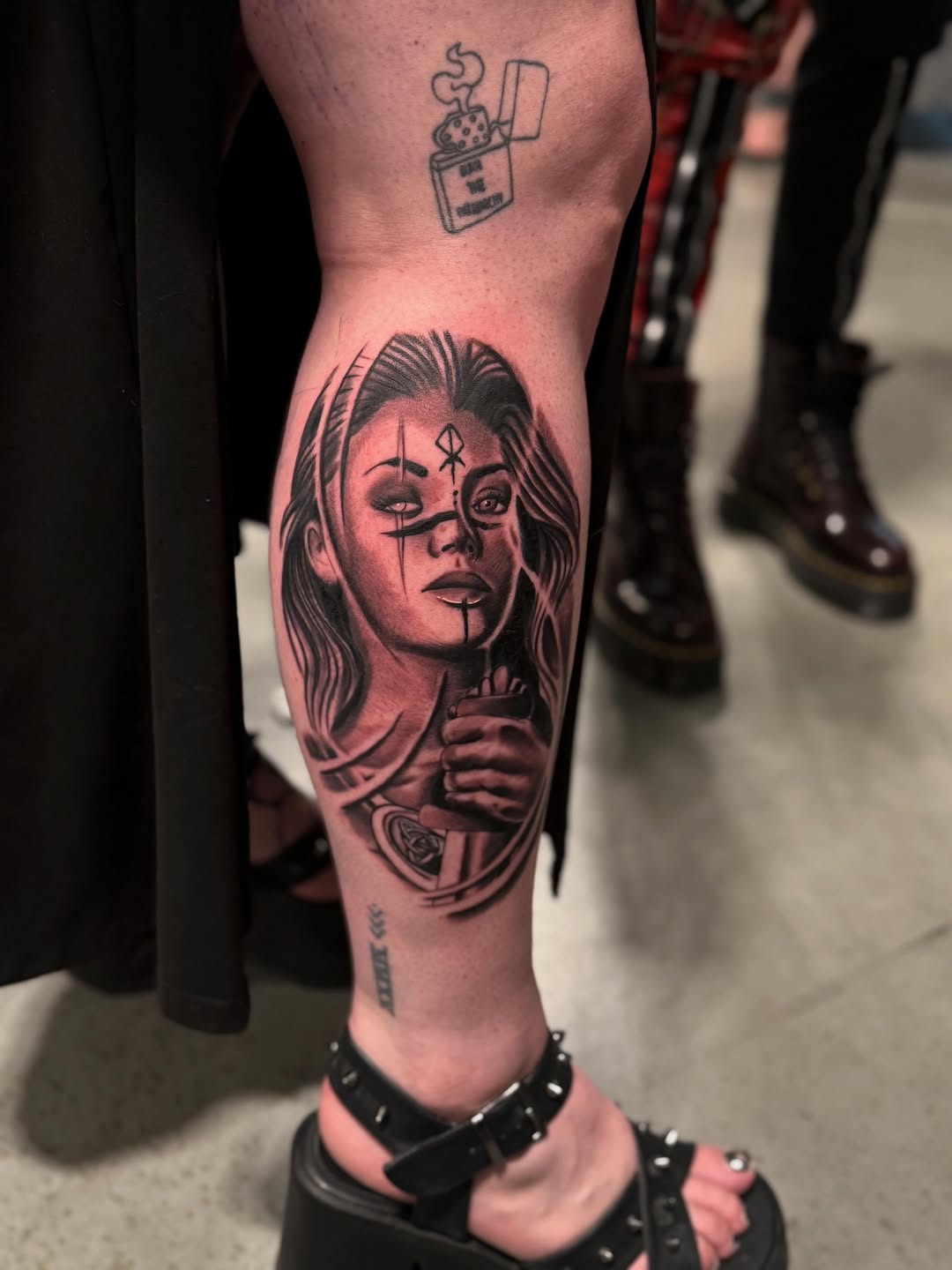 Tattoo by @unrendered_tattz — realism, black_and_grey