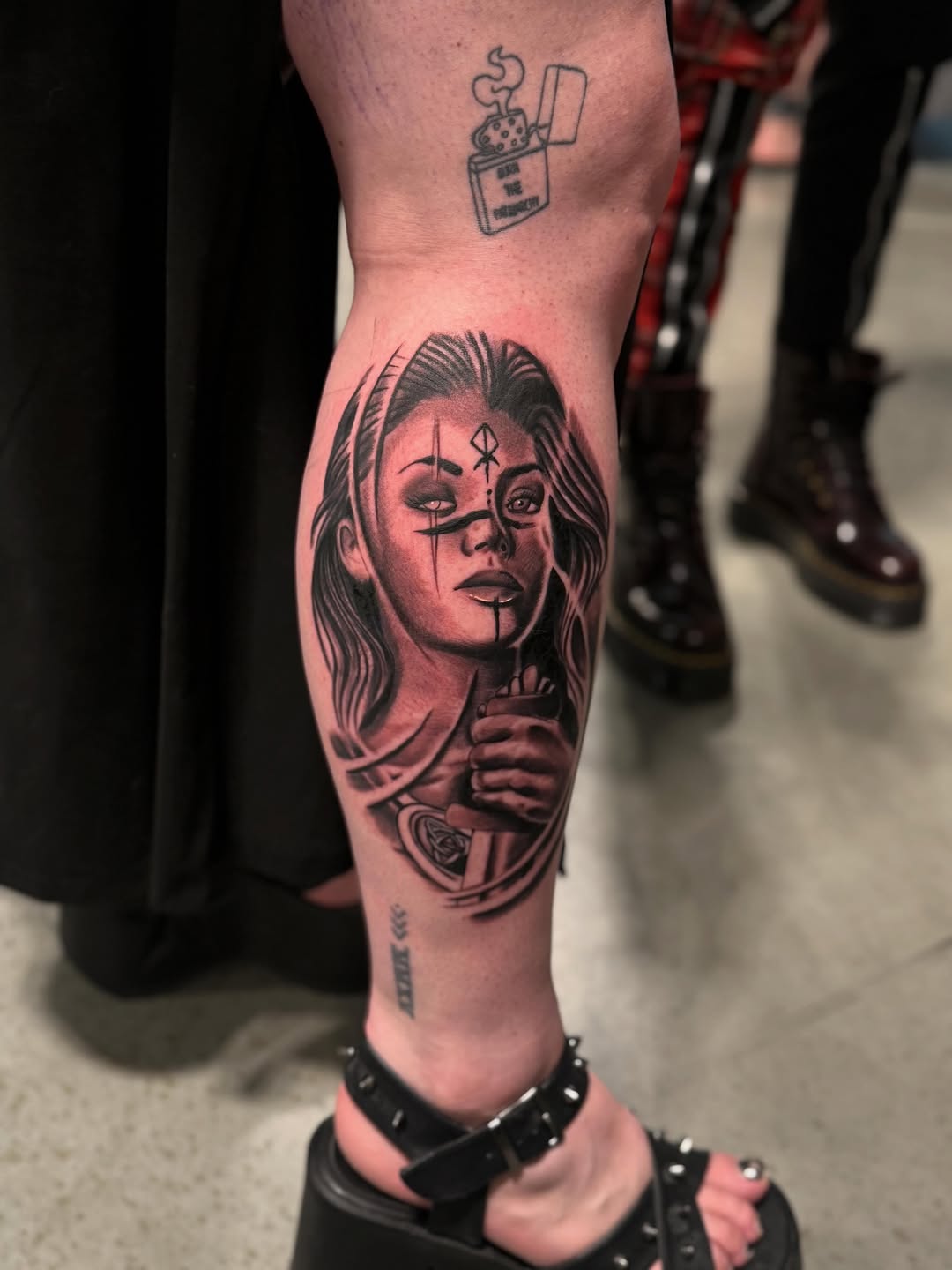Tattoo by @unrendered_tattz — black_and_grey, realism