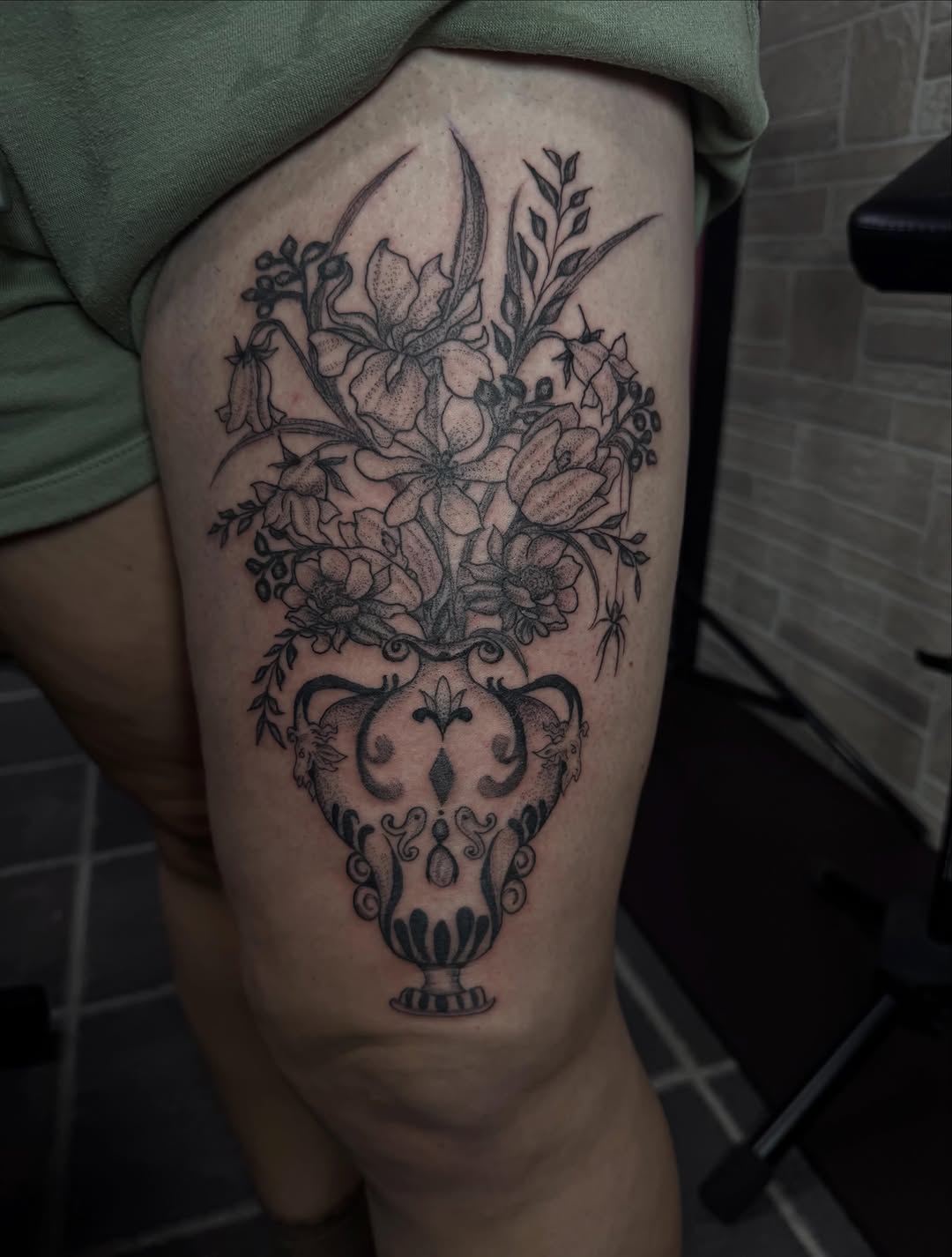 Tattoo by @olivia__tattoos — illustrative, black_and_grey