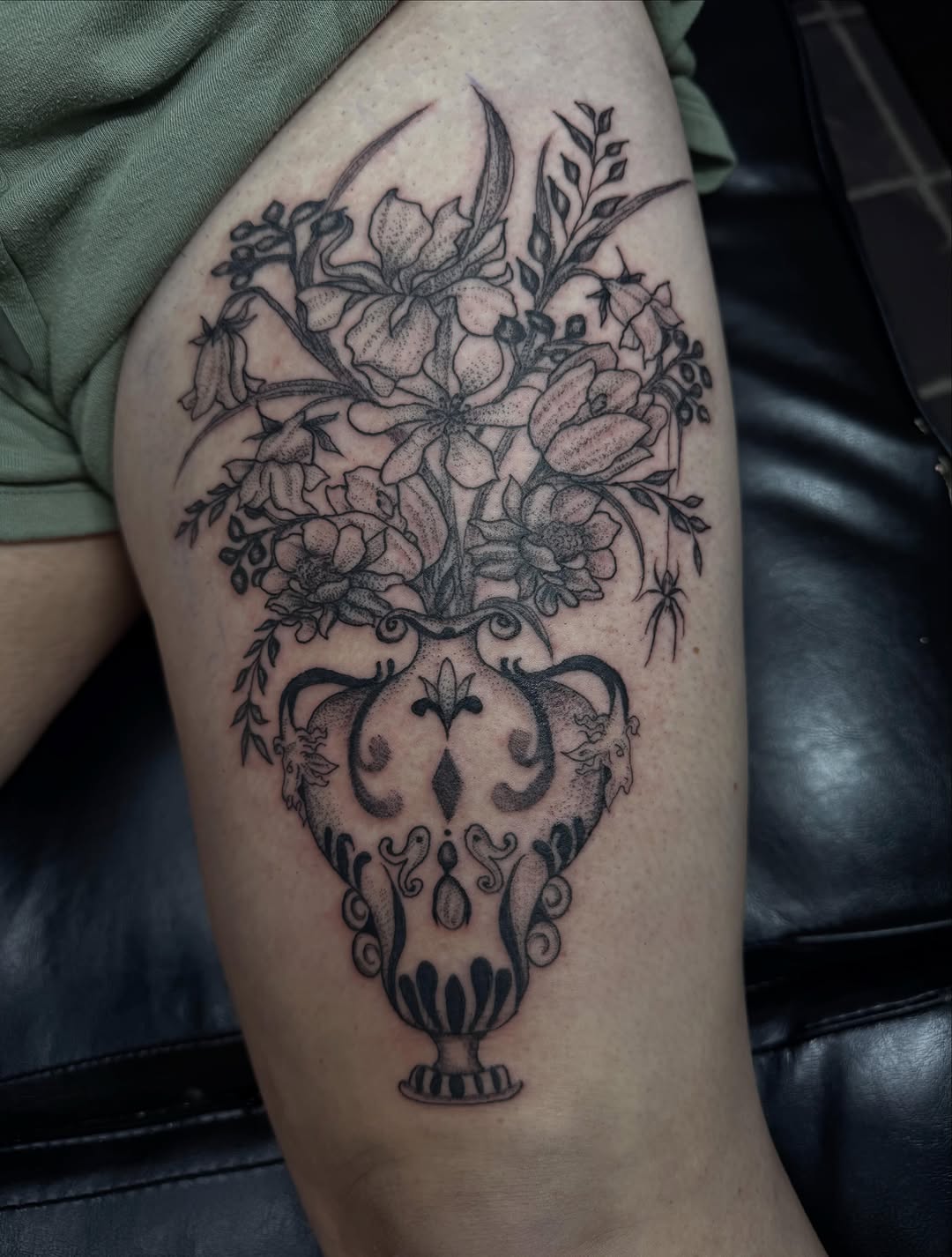 Tattoo by @olivia__tattoos — illustrative, dotwork