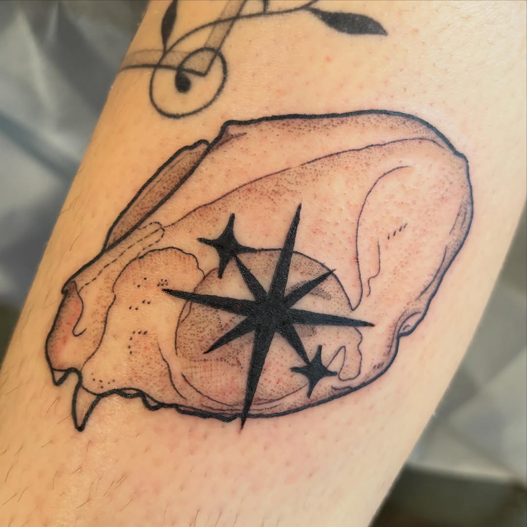 Tattoo by @manicpixietattoos — dotwork, black_and_grey