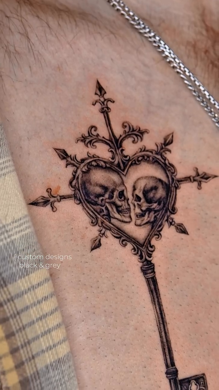 Tattoo by @bodybureau — dark_realism, ornamental