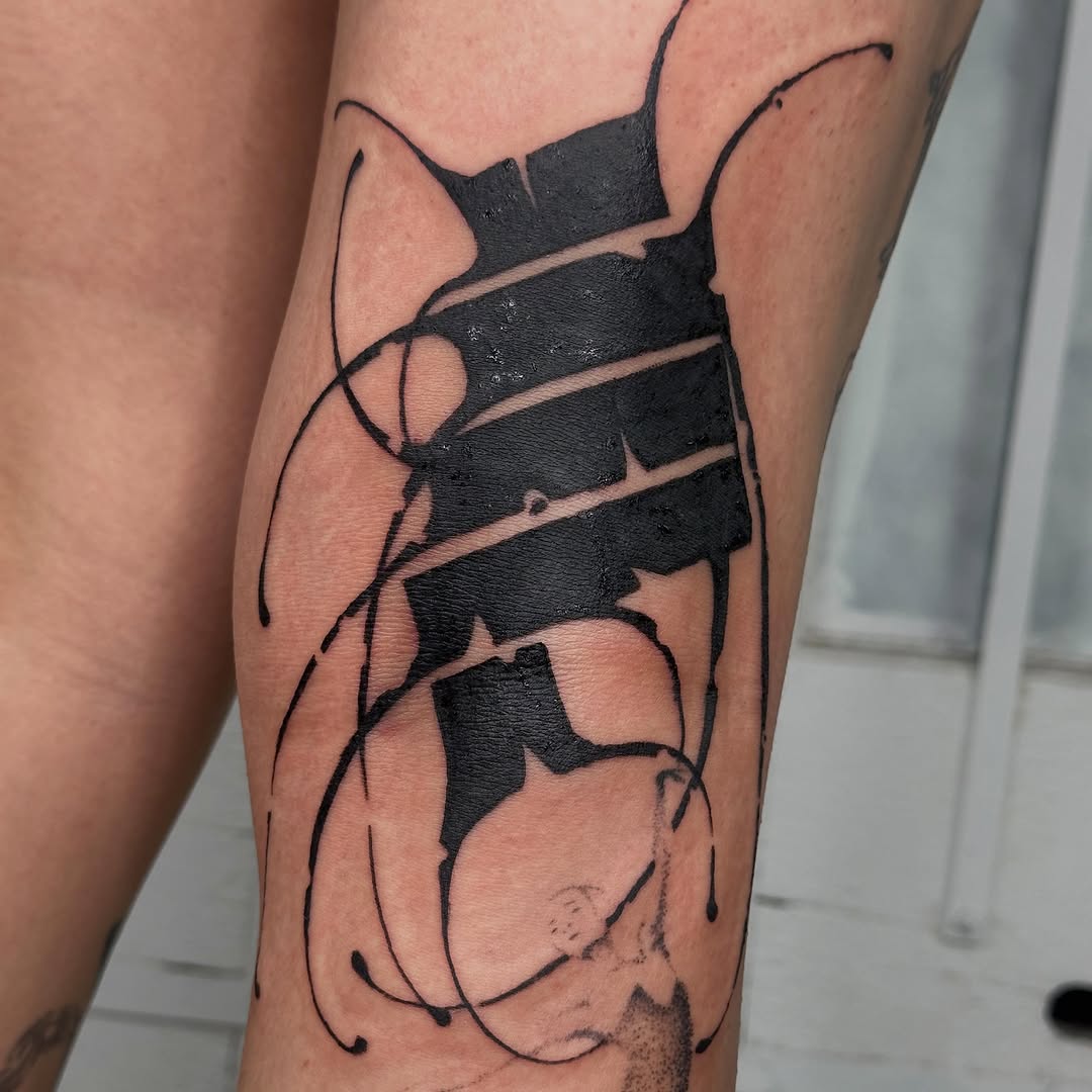 Tattoo by @good.boi.ink — blackwork, trash_polka