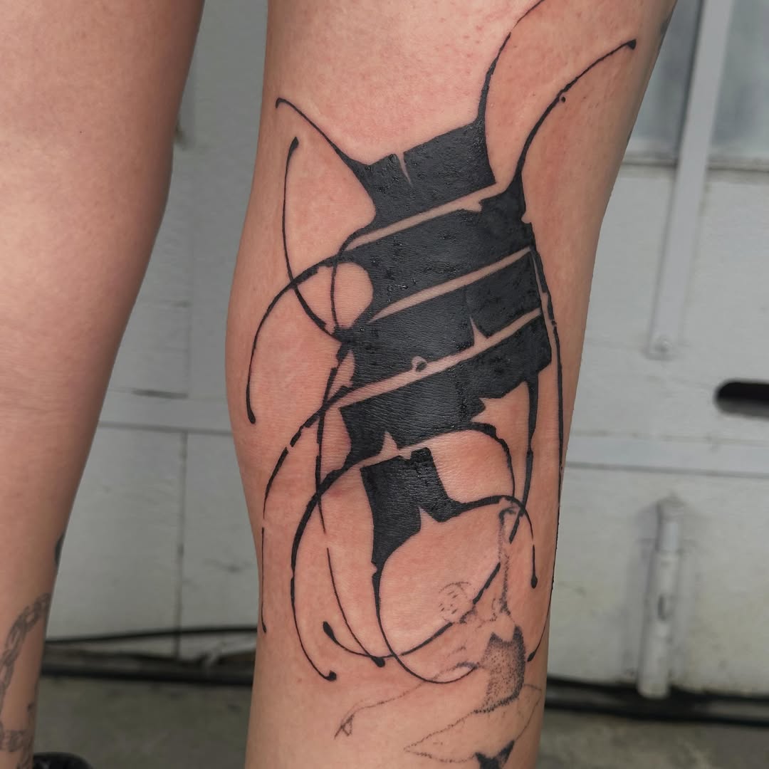 Tattoo by @good.boi.ink — blackwork, trash_polka