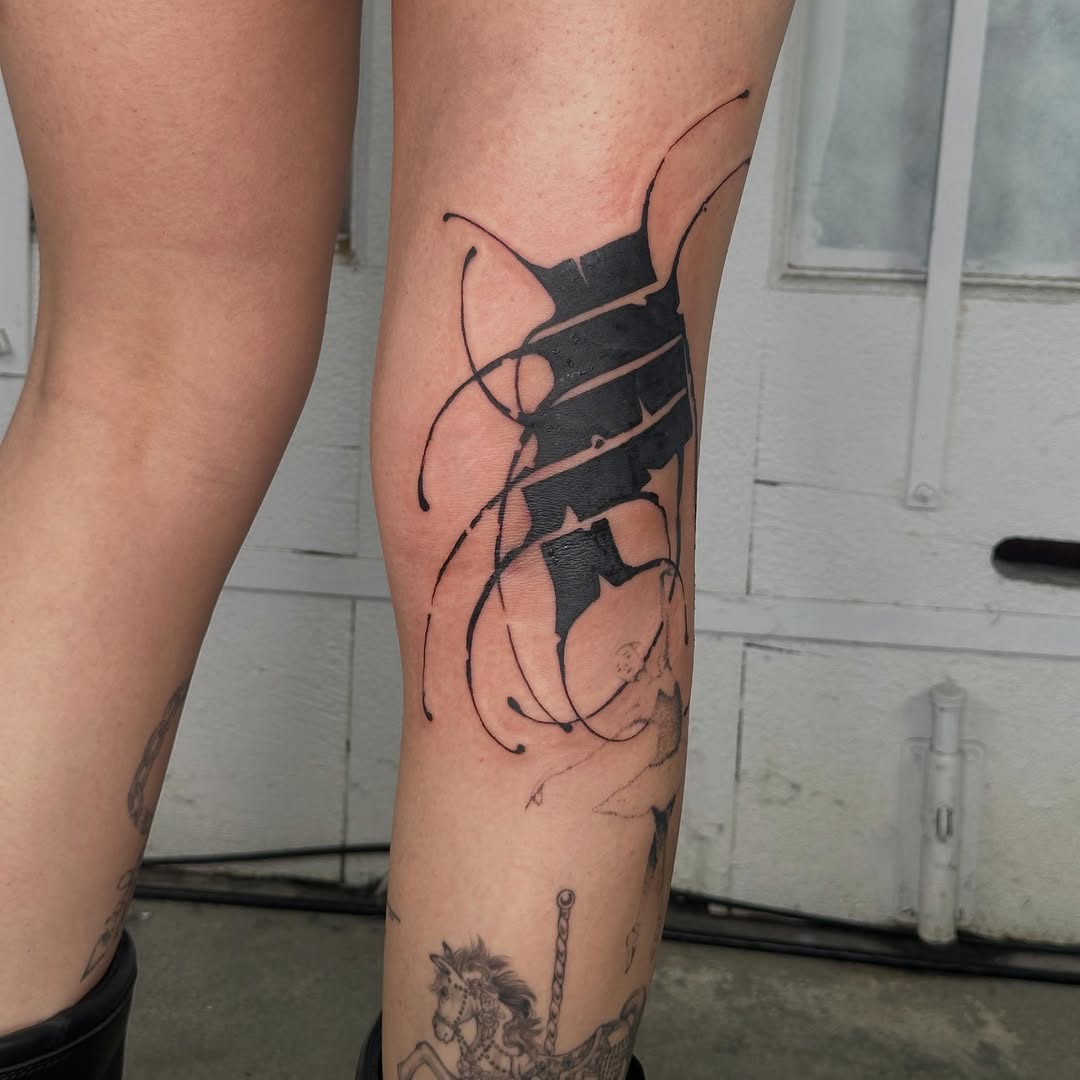 Tattoo by @good.boi.ink — blackwork, trash_polka