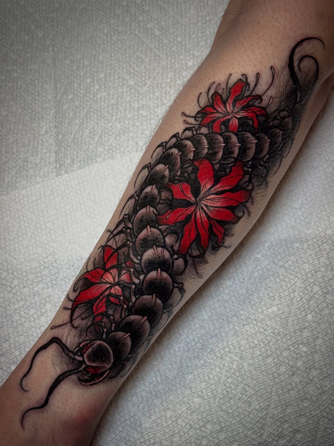 Tattoo by @themactatty — japanese_irezumi, black_and_grey
