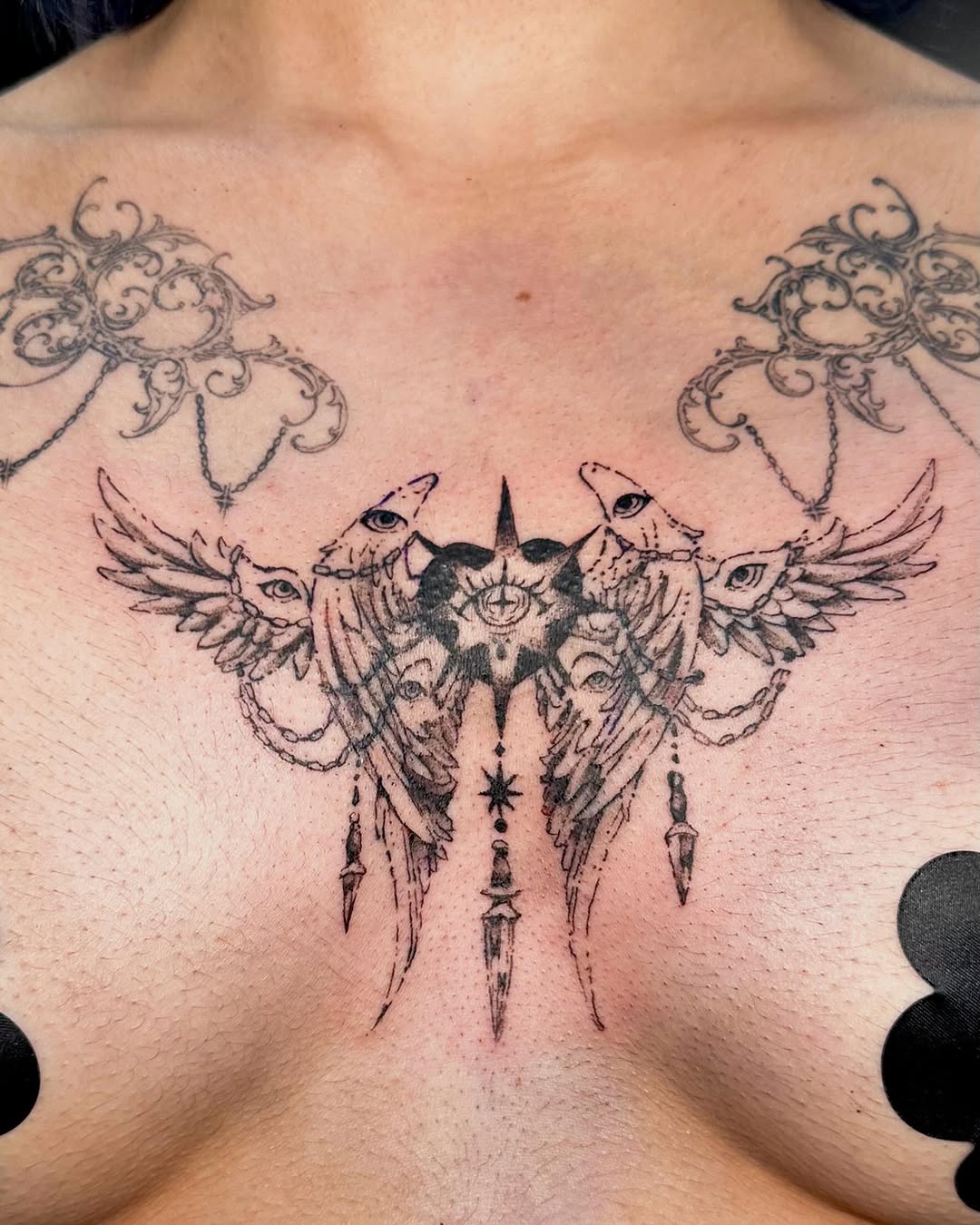 Tattoo by @dreamboy.ink — illustrative, blackwork