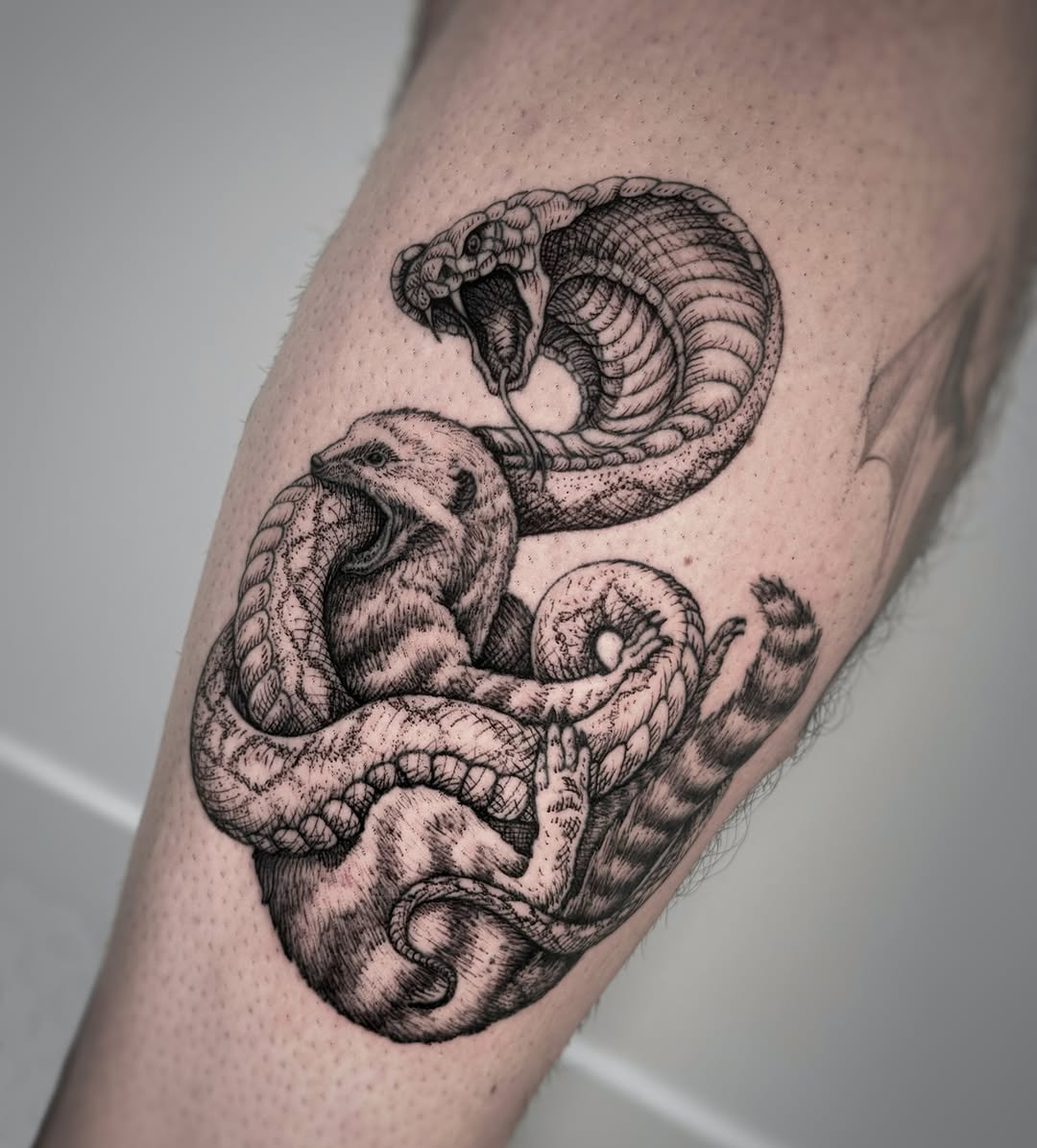 Tattoo by @krueger.ink — realism, dotwork