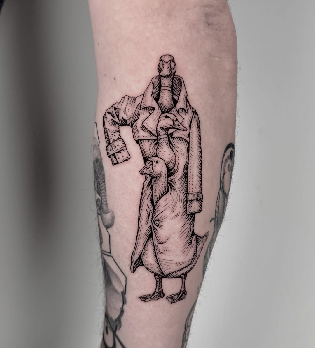 Tattoo by @krueger.ink — illustrative, black_and_grey