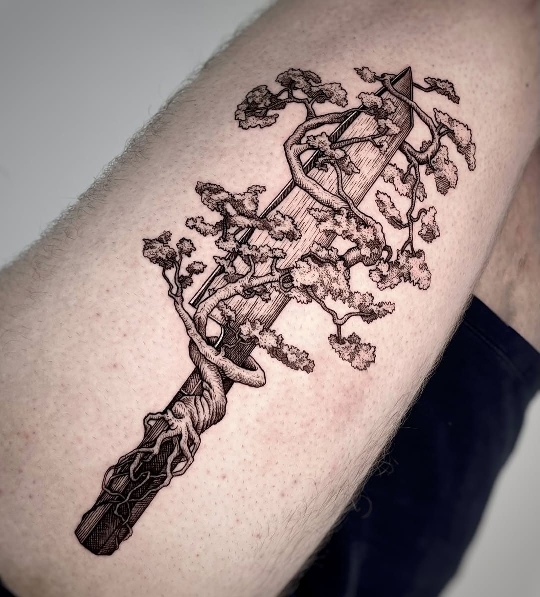 Tattoo by @krueger.ink — illustrative, dotwork