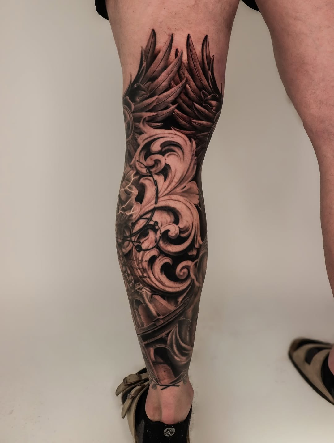 Tattoo by @jeffreindeltattoos — black_and_grey, ornamental