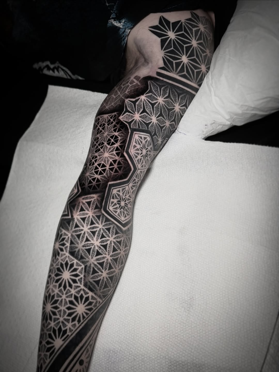 Tattoo by @davidmushaneytattoos — geometric, blackwork