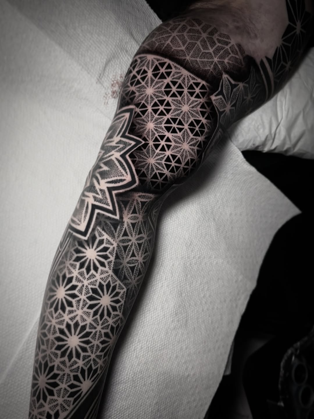 Tattoo by @davidmushaneytattoos — geometric, blackwork