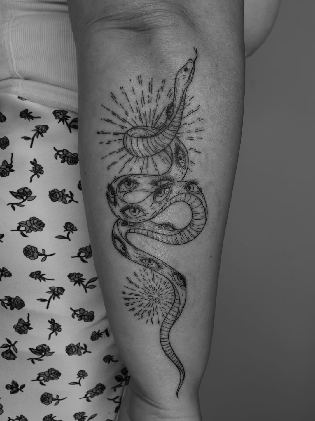 Tattoo by @serahsubmarine — illustrative, black_and_grey