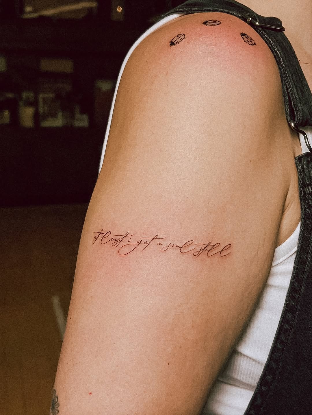 Tattoo by @taurusmoontattoo — lettering_script, fine_line