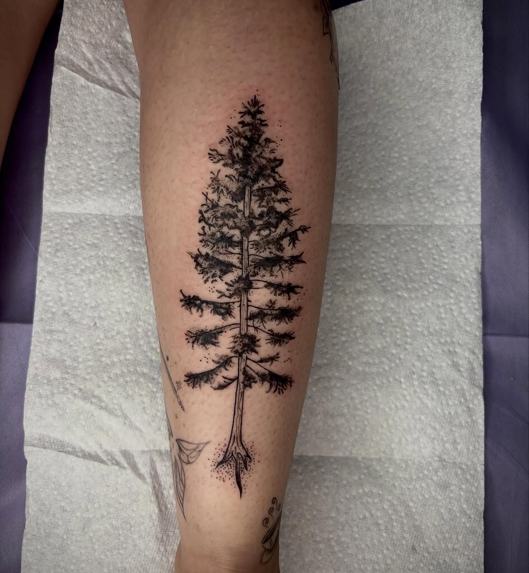 Tattoo by @destiney.tattoos — illustrative, dotwork