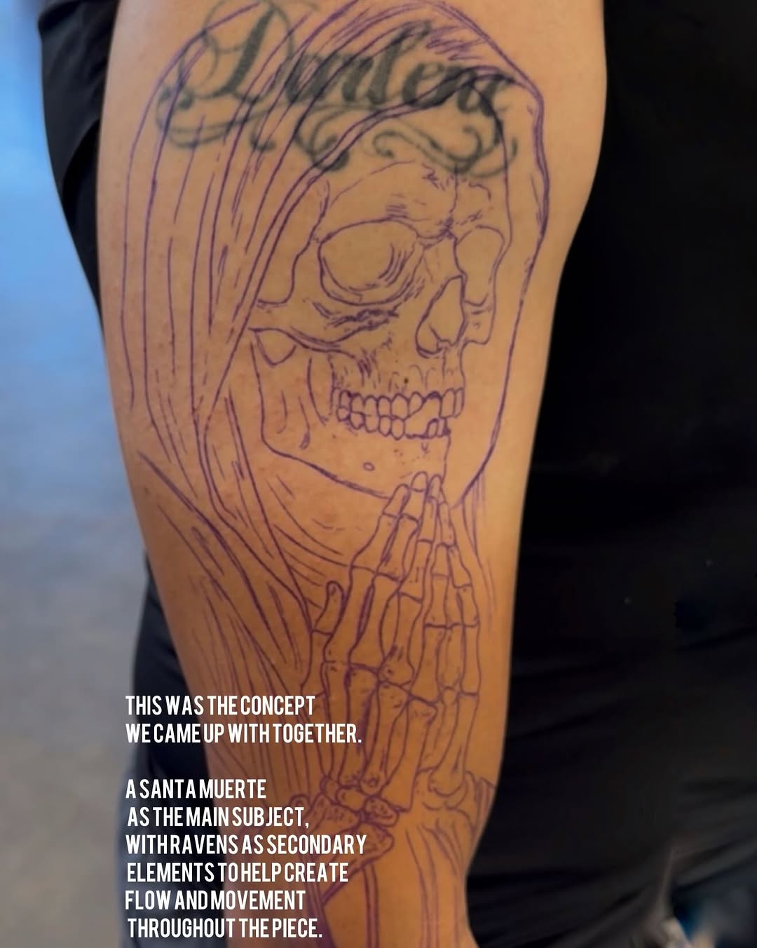 Tattoo by @facundogiltattoo — dark_realism, lettering_script