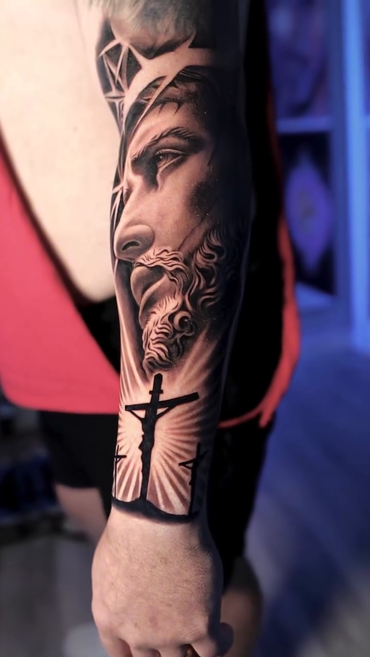 Tattoo by @artfabn โ realism, black_and_grey