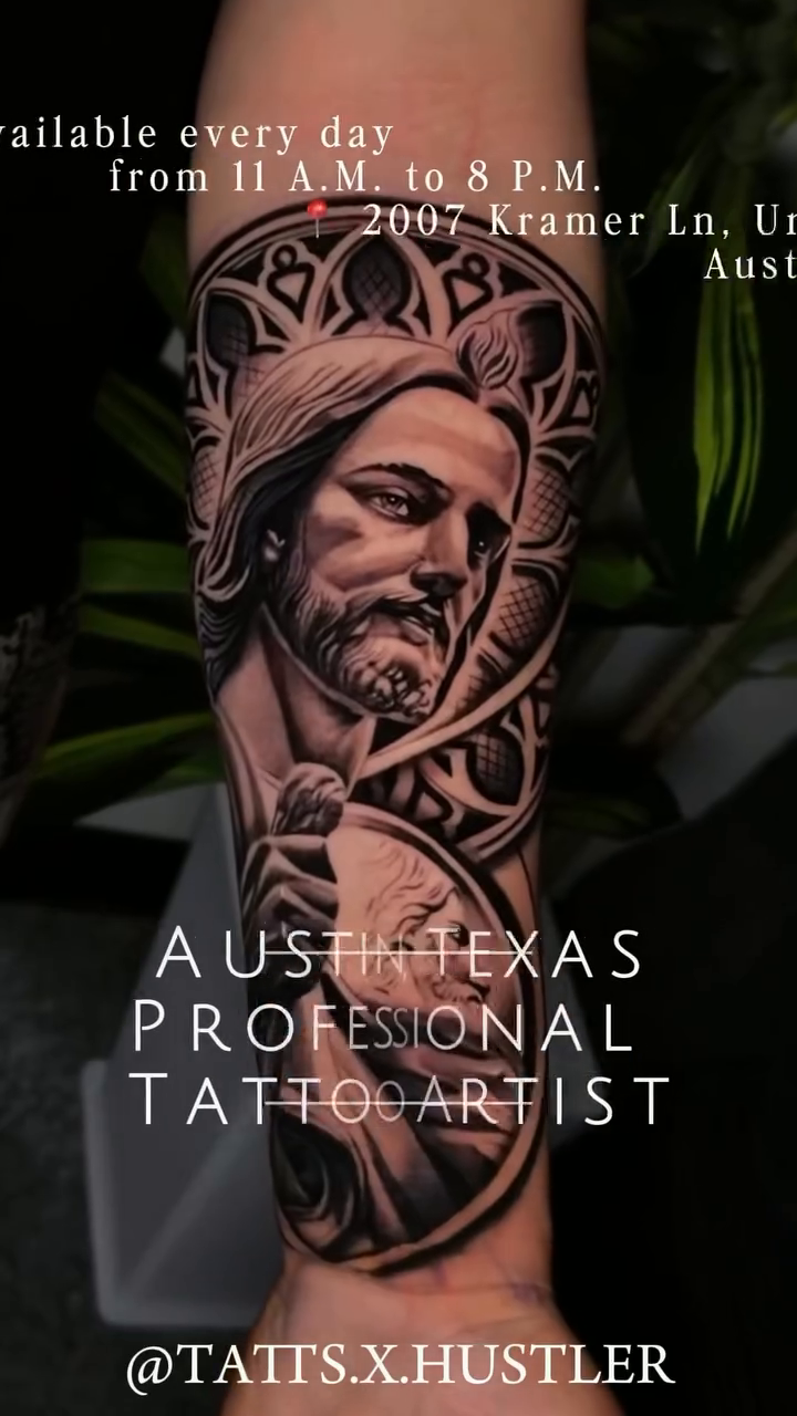 Tattoo by @tatts.x.hustler โ realism, black_and_grey