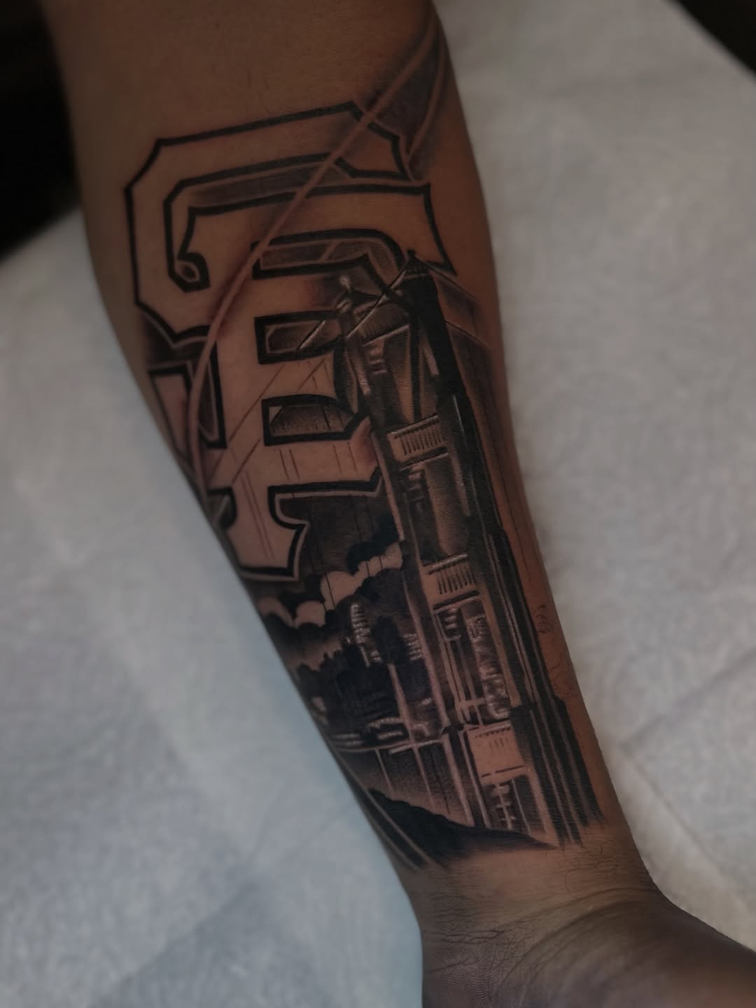Tattoo by @inkmando — black_and_grey, realism