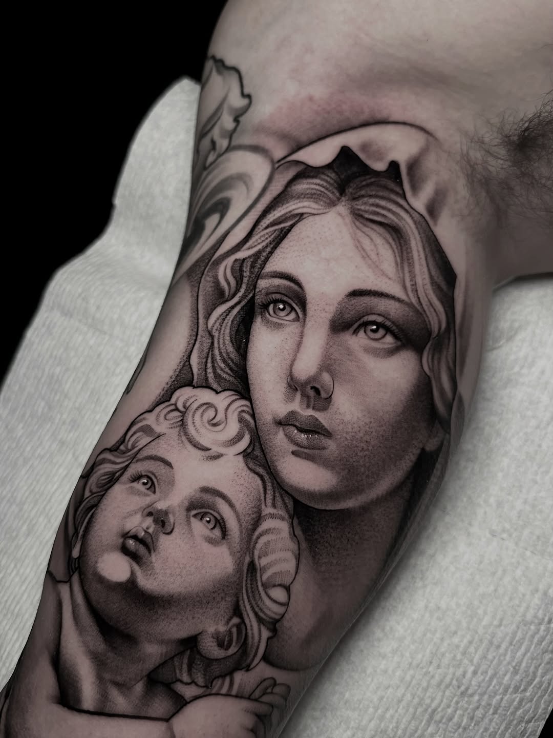 Tattoo by @rawb_tattoos β realism, black_and_grey