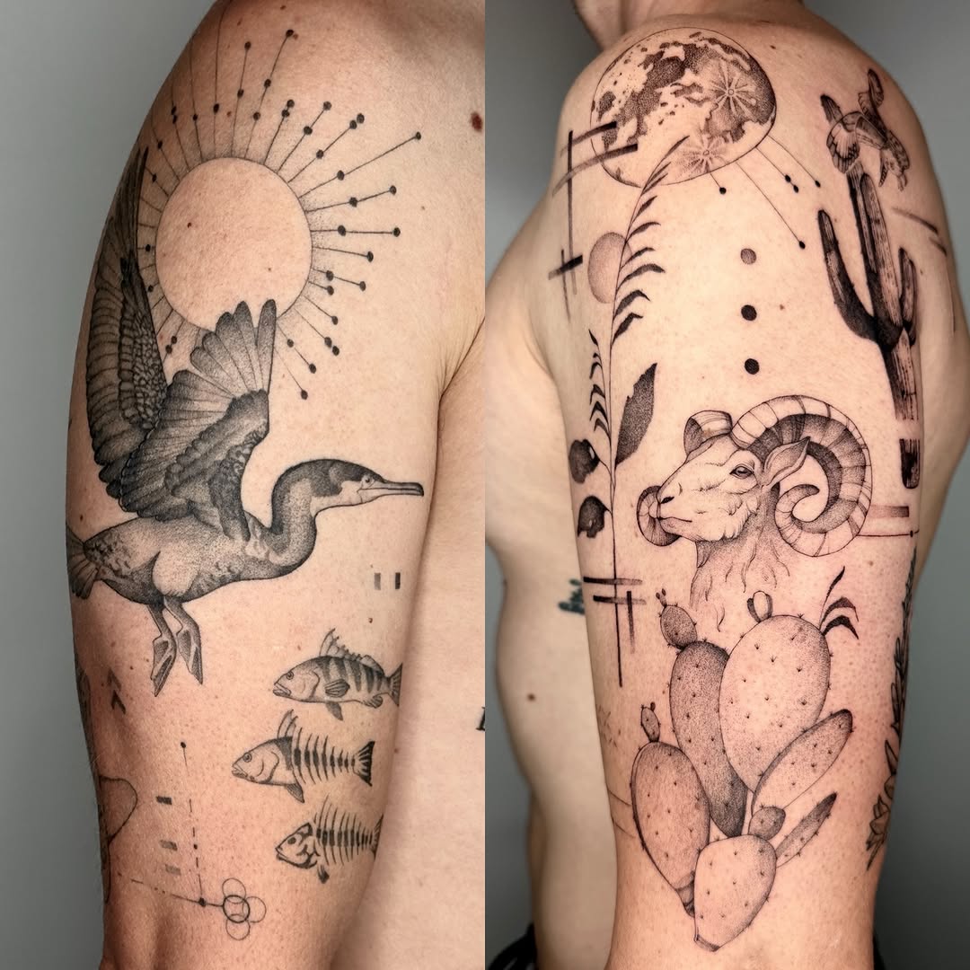 Tattoo by @mollymurrayink — illustrative, black_and_grey