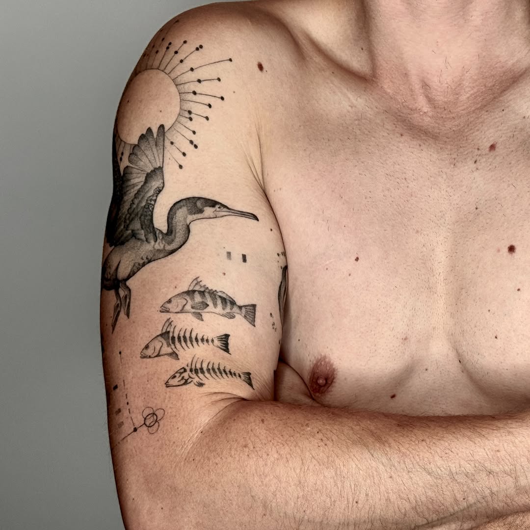 Tattoo by @mollymurrayink — illustrative, black_and_grey