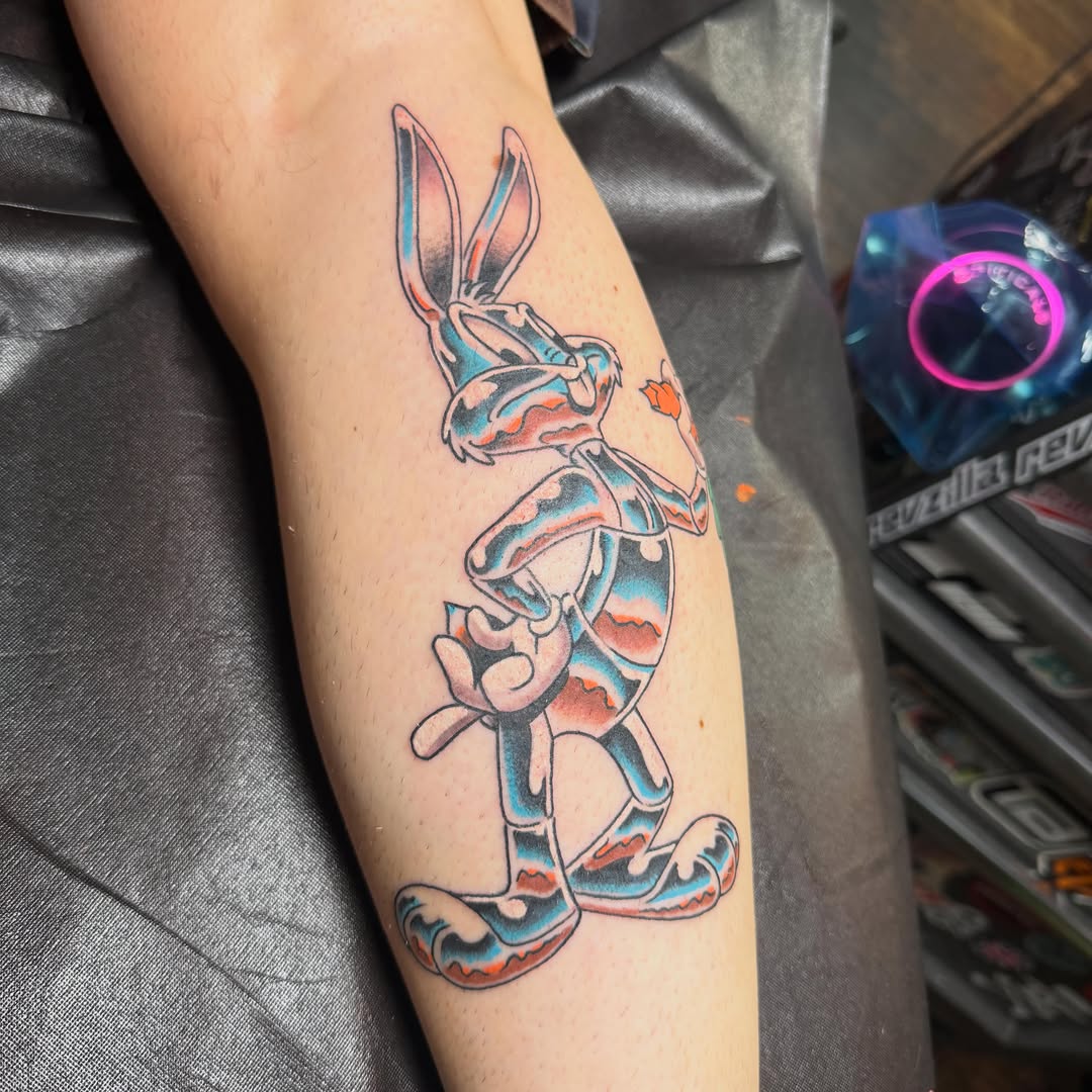 Tattoo by @cyborgbrains — new_school, trash_polka